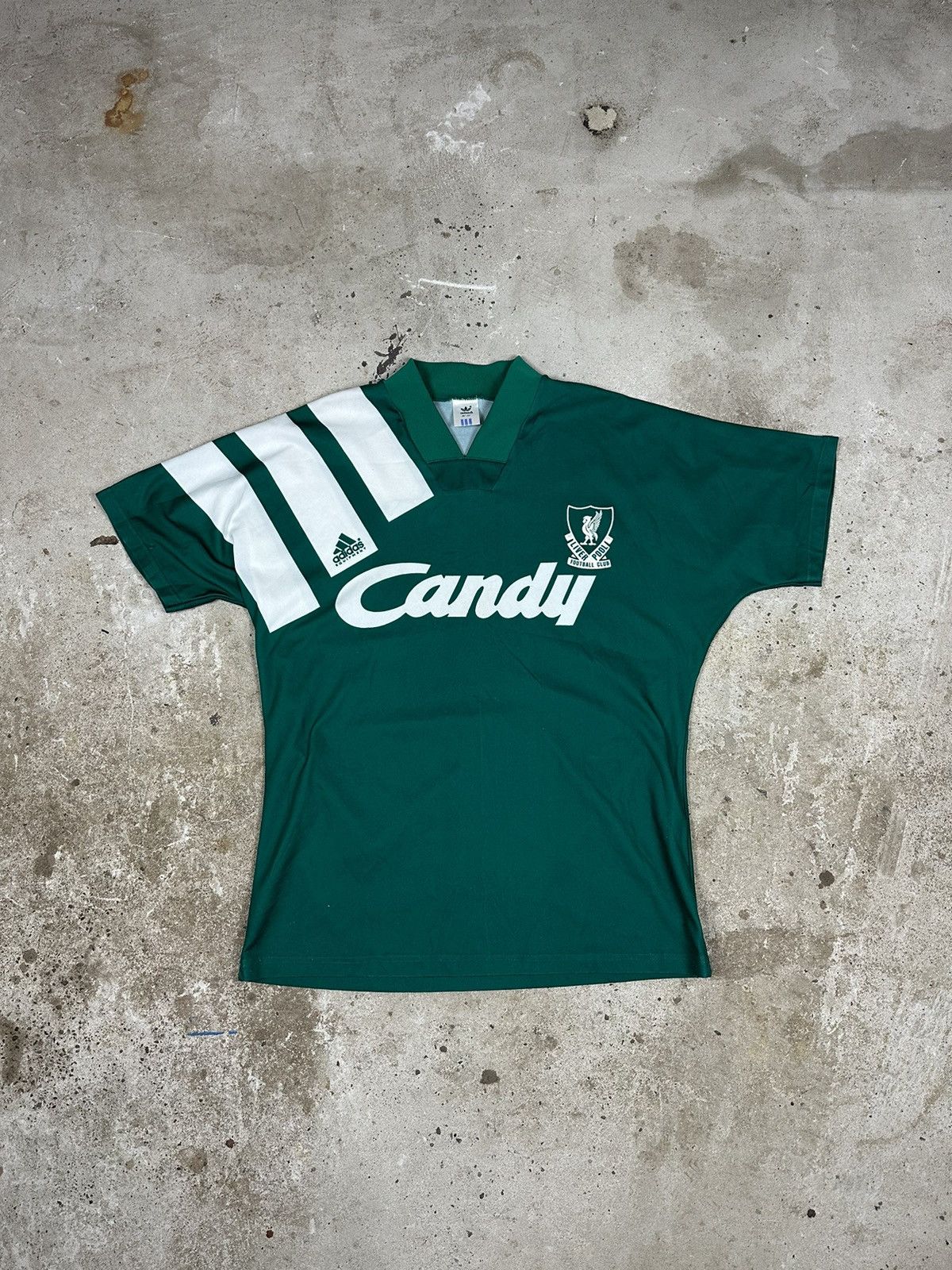 image of Vintage 1991/1992 Adidas X Liverpool Away Jersey in Green, Men's (Size Large)