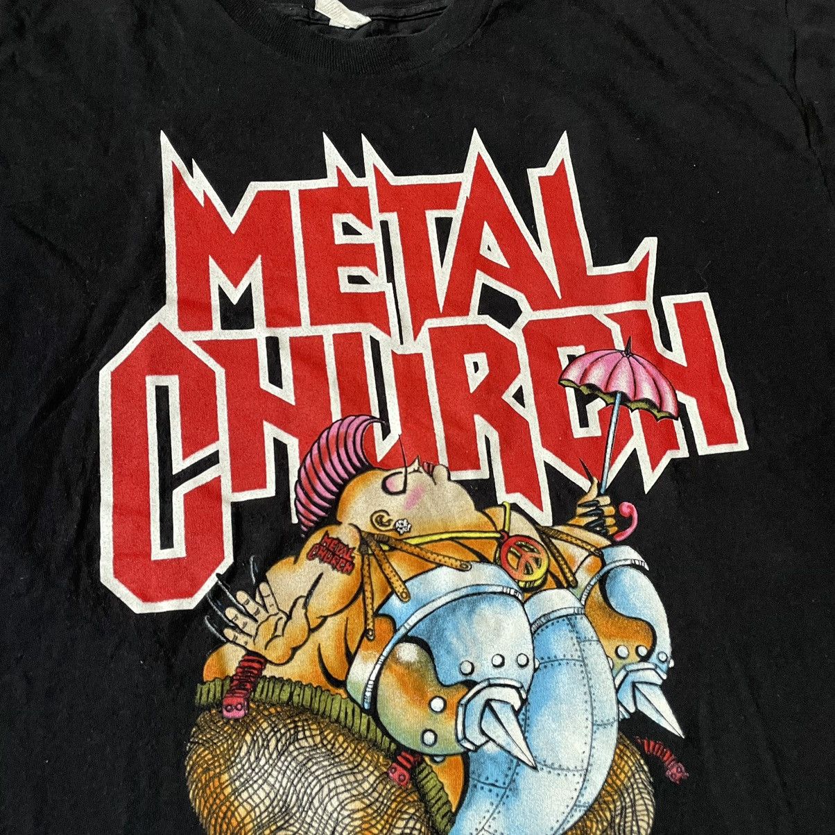 Vintage Vintage 90s Metal Church Graphic Tee Punk Goth Slim Baggy XL Size US XL / EU 56 / 4 - 7 Thumbnail