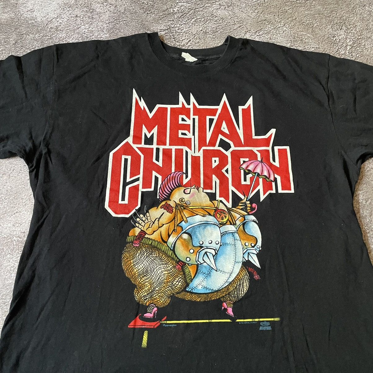 Vintage Vintage 90s Metal Church Graphic Tee Punk Goth Slim Baggy XL Size US XL / EU 56 / 4 - 5 Thumbnail
