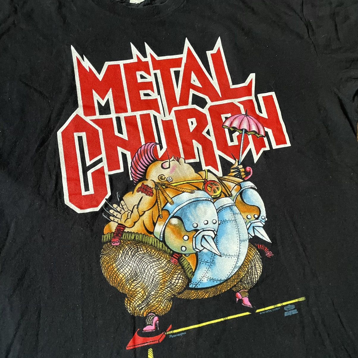 Vintage Vintage 90s Metal Church Graphic Tee Punk Goth Slim Baggy XL Size US XL / EU 56 / 4 - 6 Thumbnail