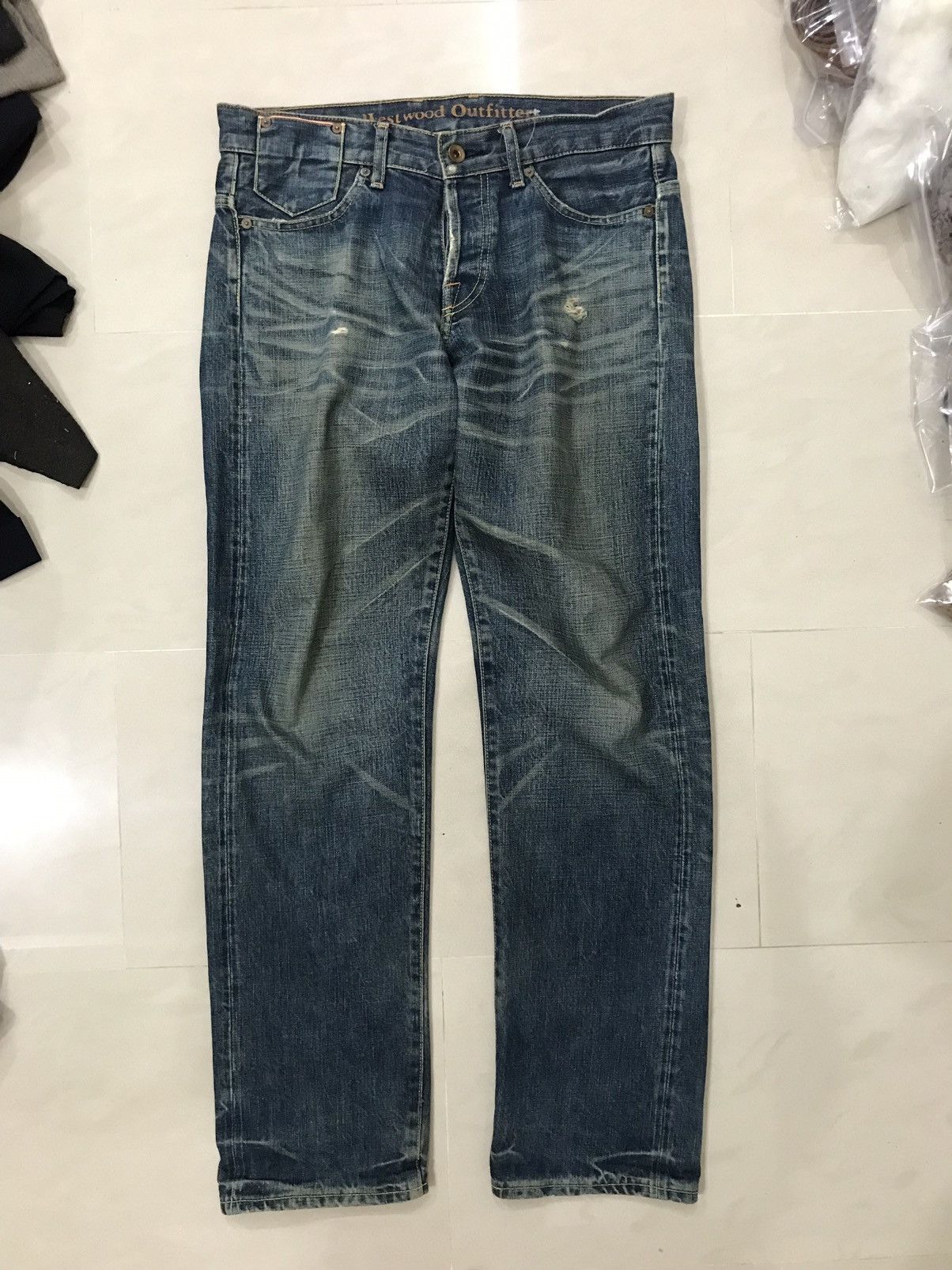 Other Westwood Outfitter Distressed Buckle Back Denim Trouser Pant Size US 33 - 2 Thumbnail