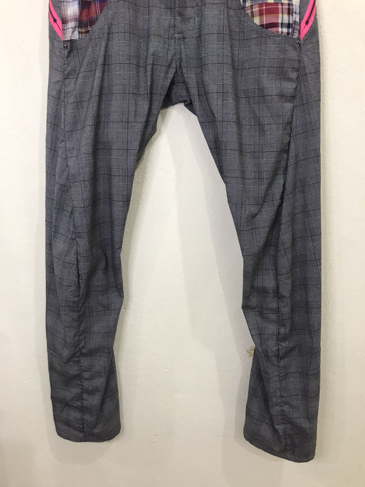 Japanese Brand Breath Mint Plaid Tartan Patchwork Twisted Leg Trousers Pant Size US 32 / EU 48 - 4 Thumbnail