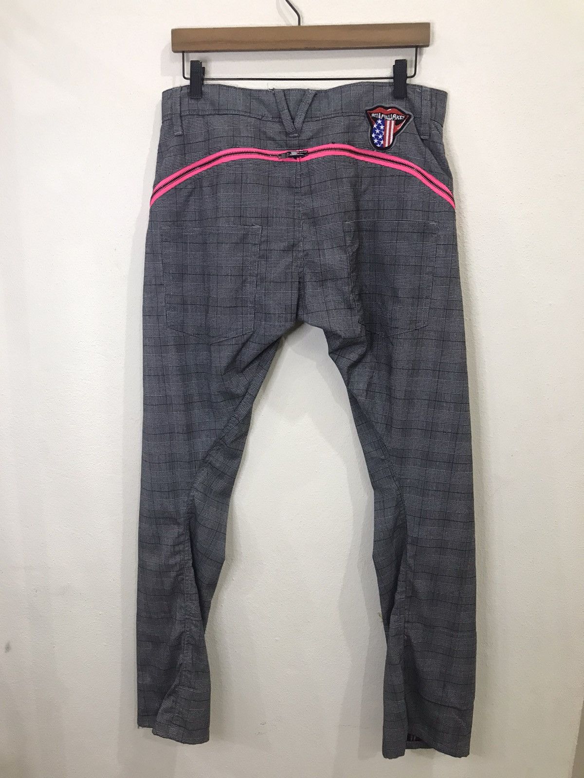 Japanese Brand Breath Mint Plaid Tartan Patchwork Twisted Leg Trousers Pant Size US 32 / EU 48 - 7 Thumbnail