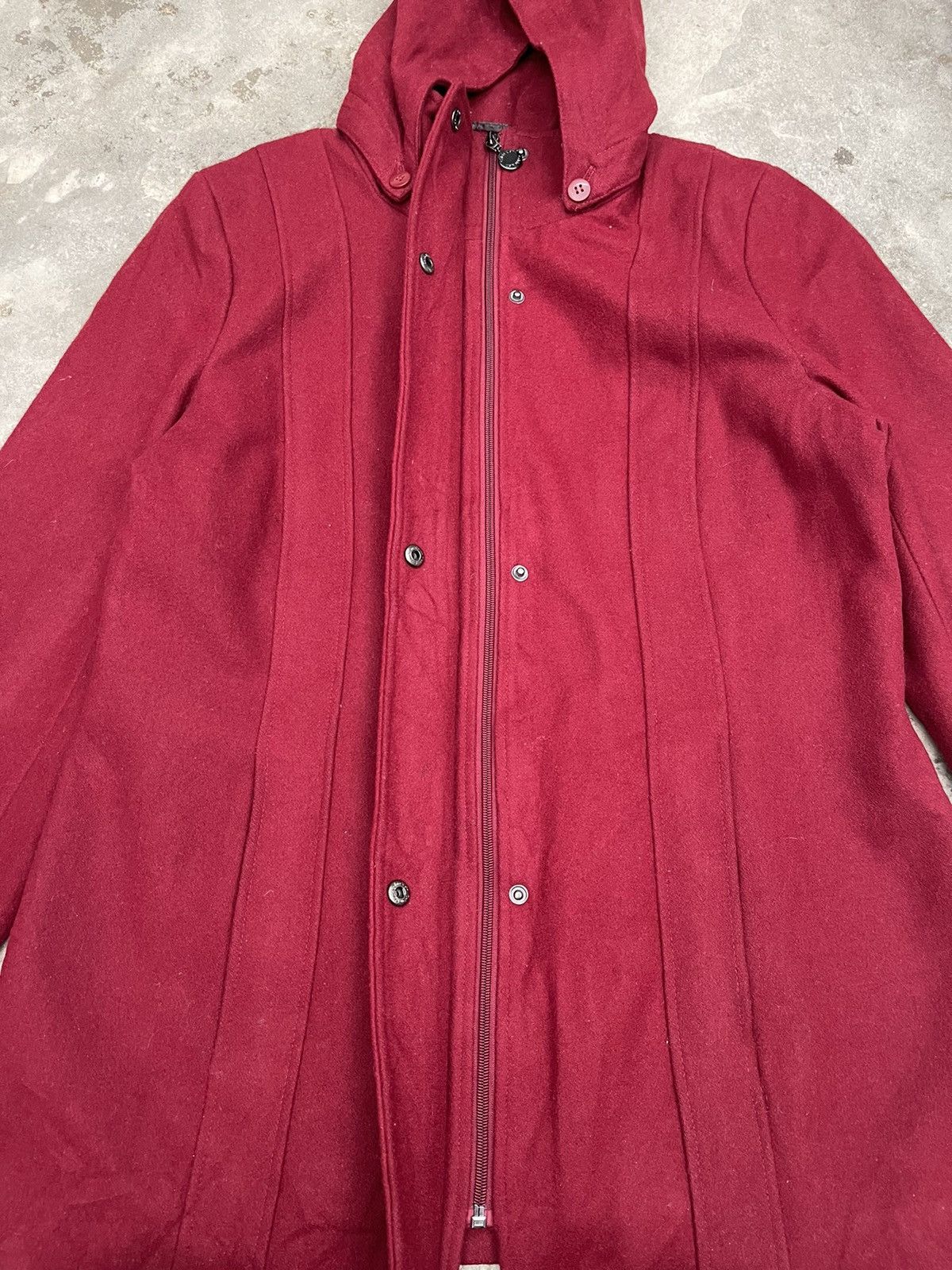 Calvin Klein Calvin Klein Red Hooded Wool Blend Coat - Quilted Lining Size US S / EU 44-46 / 1 - 5 Thumbnail