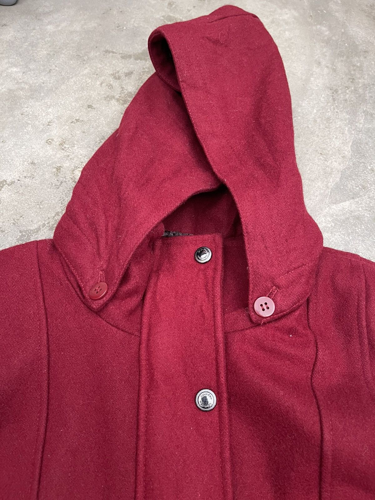 Calvin Klein Calvin Klein Red Hooded Wool Blend Coat - Quilted Lining Size US S / EU 44-46 / 1 - 4 Thumbnail