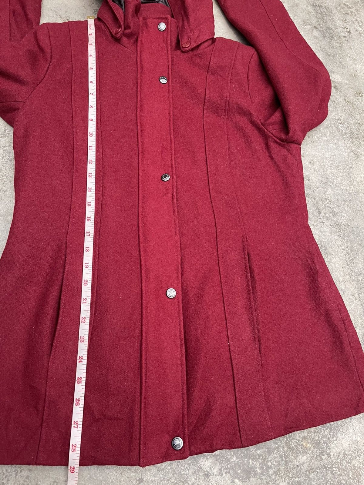 Calvin Klein Calvin Klein Red Hooded Wool Blend Coat - Quilted Lining Size US S / EU 44-46 / 1 - 13 Thumbnail