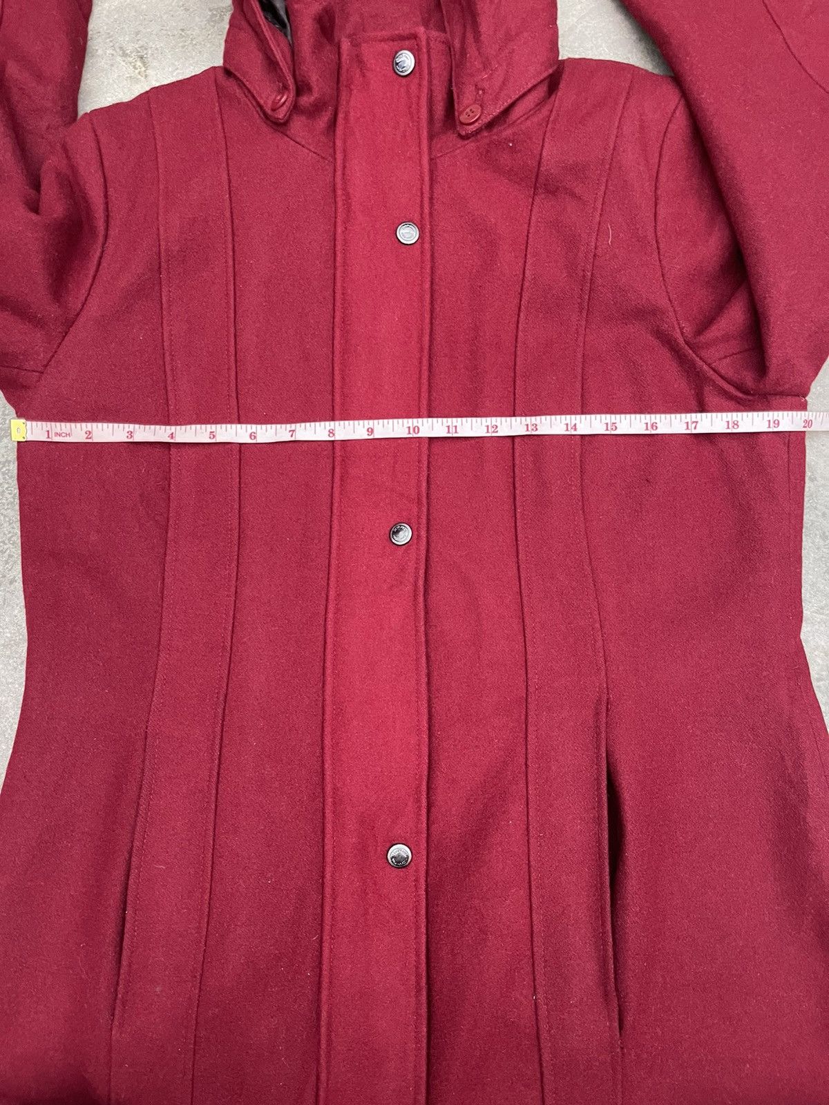 Calvin Klein Calvin Klein Red Hooded Wool Blend Coat - Quilted Lining Size US S / EU 44-46 / 1 - 12 Thumbnail