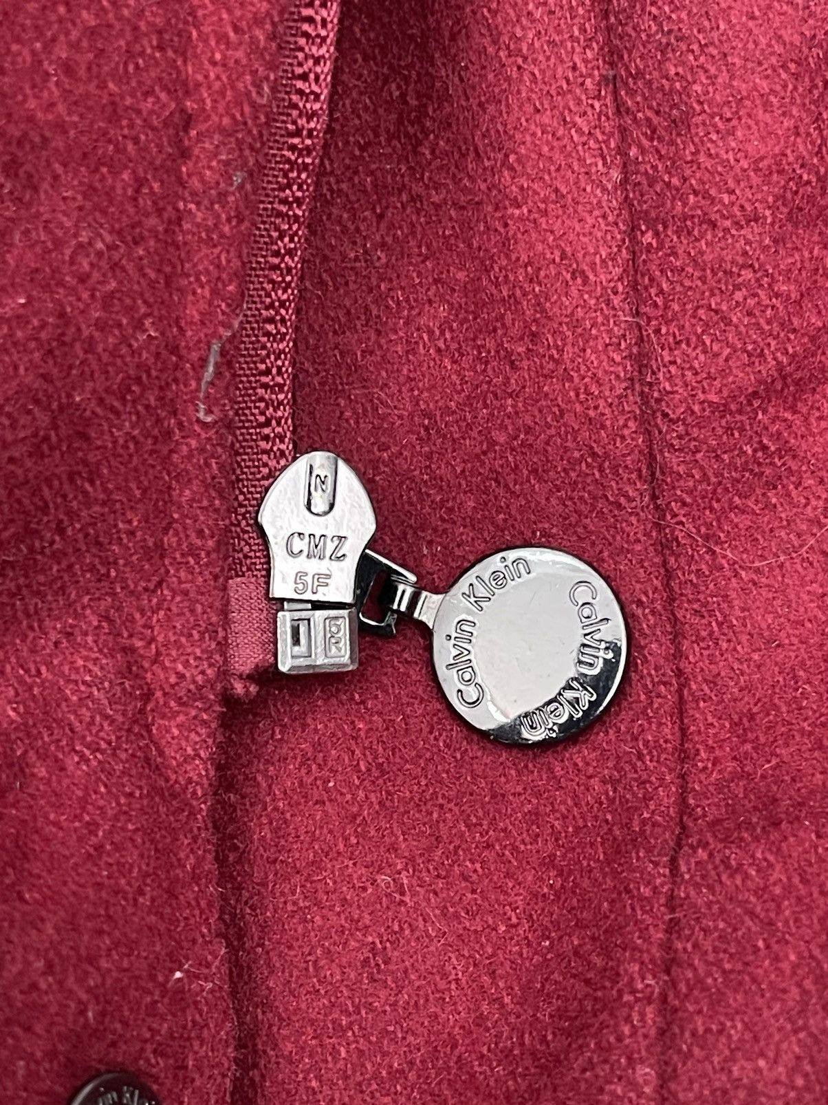Calvin Klein Calvin Klein Red Hooded Wool Blend Coat - Quilted Lining Size US S / EU 44-46 / 1 - 8 Thumbnail