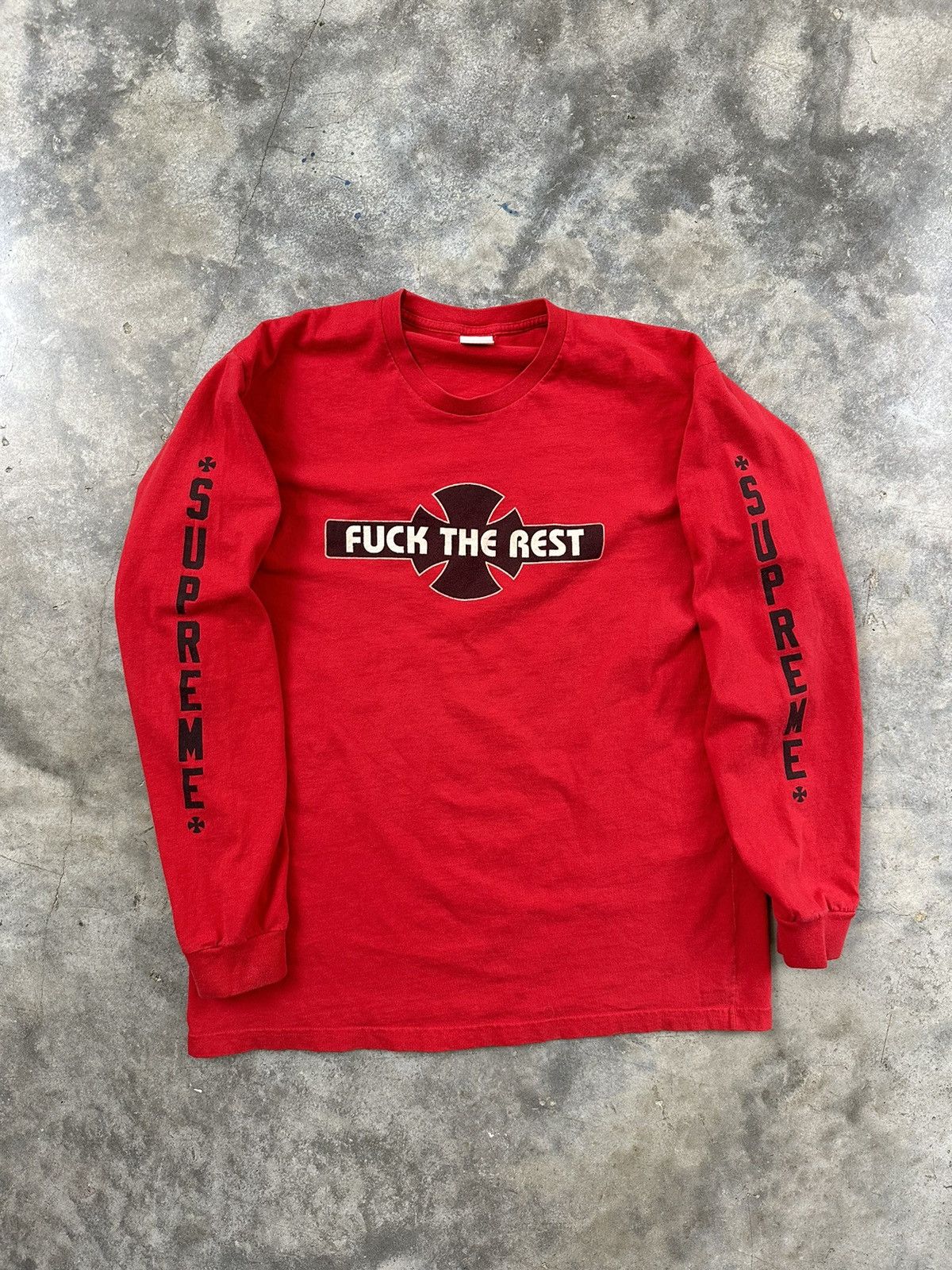 Supreme Supreme x Independent Truck Co.  Fuck The Rest  Tee Red | Grailed