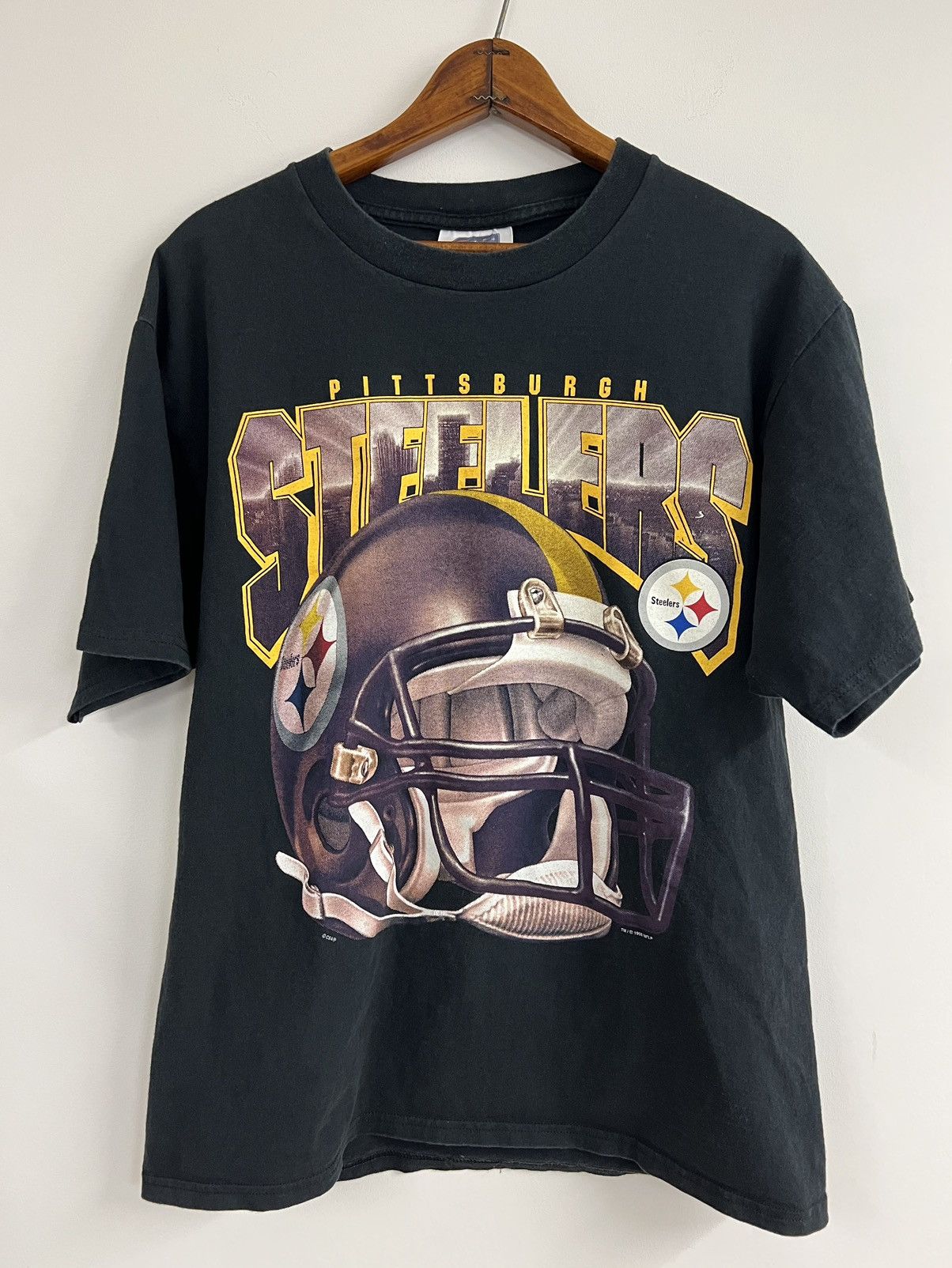 Vintage VTG 1998 CSA Pittsburgh Steelers Big Helmet Tee Large Black ...