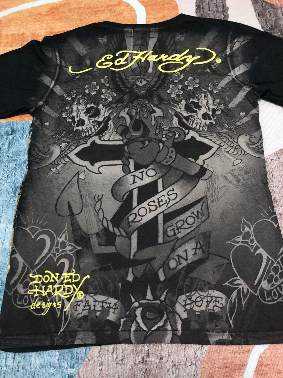 Christian Audigier × Ed Hardy × Vintage VINTAGE ED HARDY TATTOO ART OVER PRINT SHIRT Size US S / EU 44-46 / 1 - 8 Thumbnail