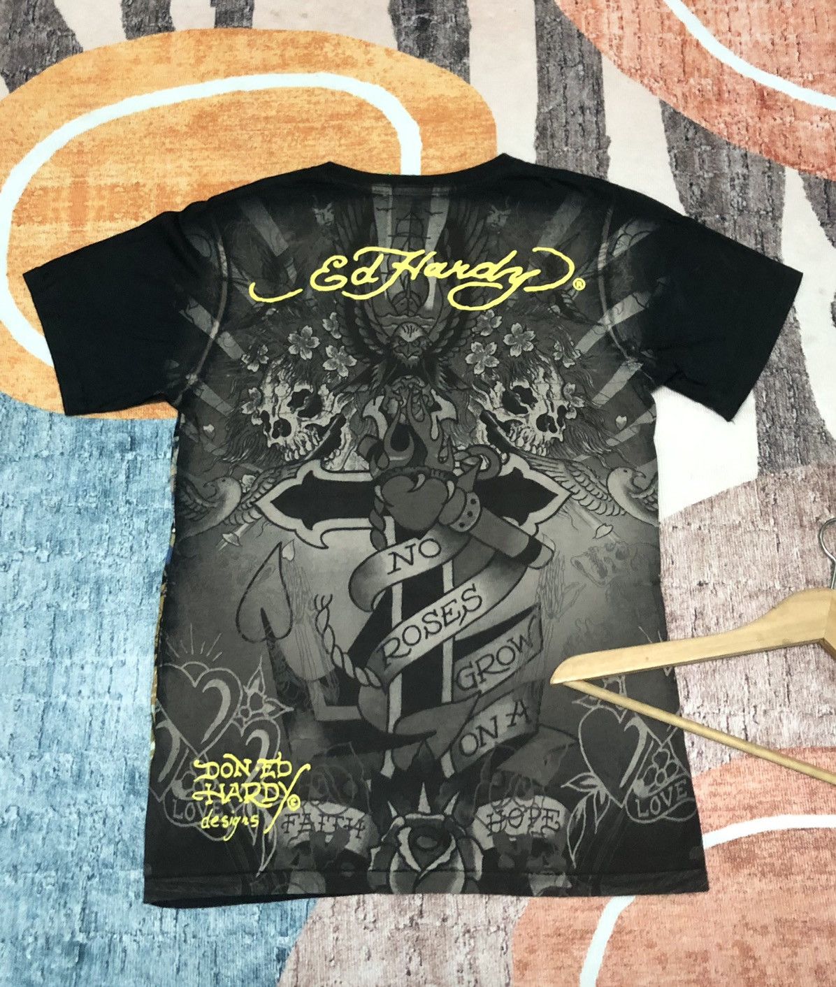 Christian Audigier × Ed Hardy × Vintage VINTAGE ED HARDY TATTOO ART OVER PRINT SHIRT Size US S / EU 44-46 / 1 - 7 Thumbnail