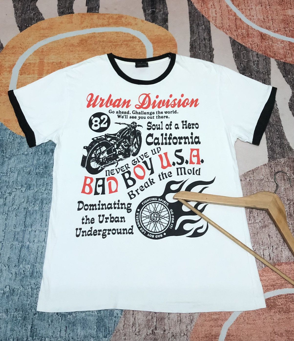 Vintage VINTAGE BAD BOY U.S.A URBAN DIVISION RINGER SHIRT Size US M / EU 48-50 / 2 - 1 Thumbnail