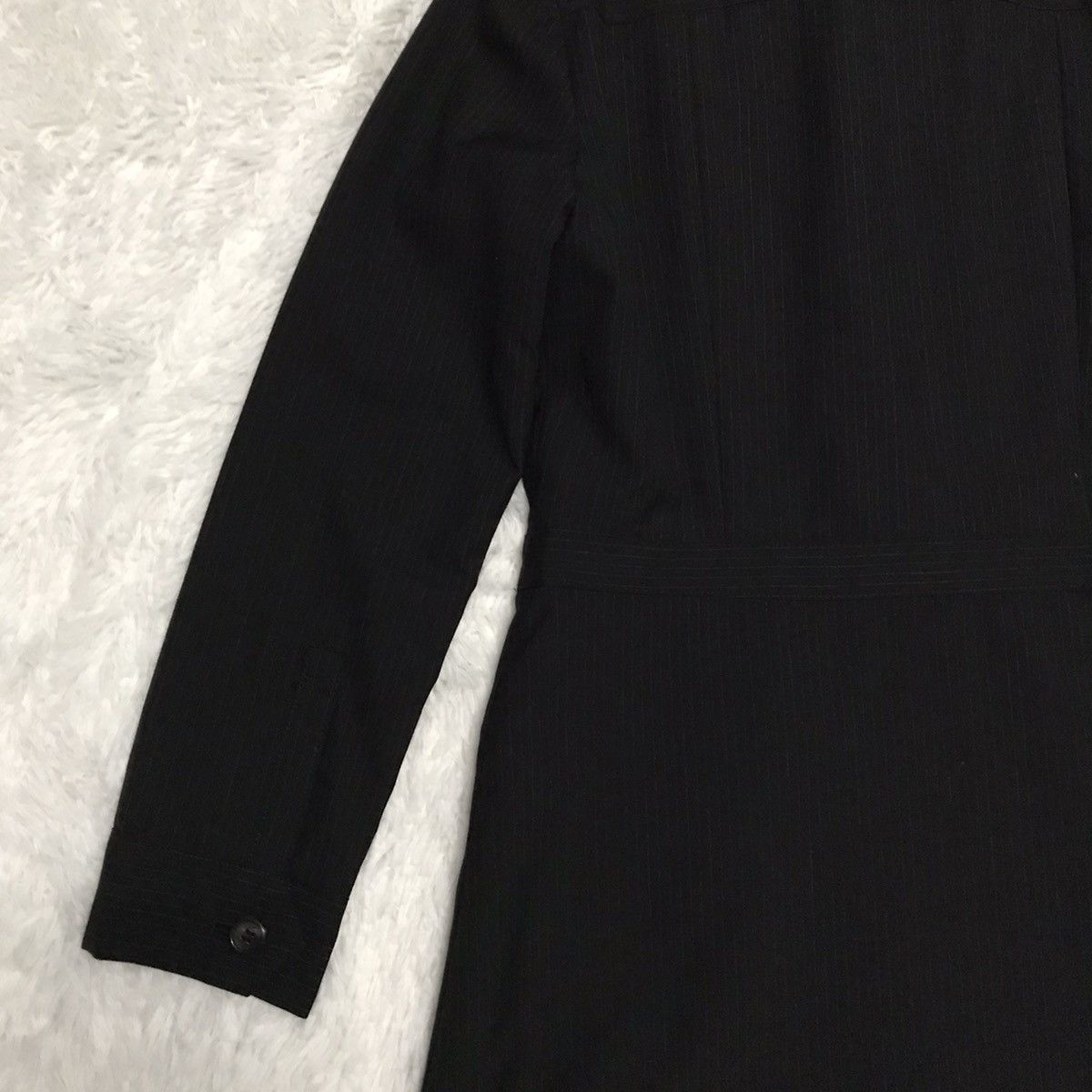Issey Miyake Vtg IS Sunao Kuwahara Small Stripes Long Women Jacket Coat Size ONE SIZE - 9 Thumbnail