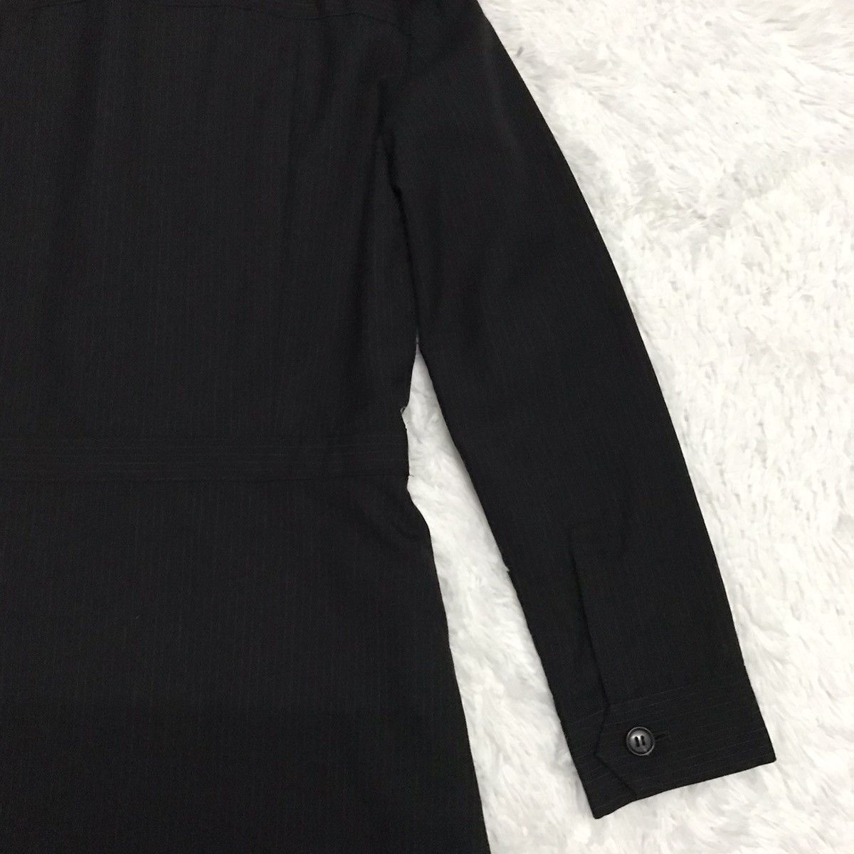 Issey Miyake Vtg IS Sunao Kuwahara Small Stripes Long Women Jacket Coat Size ONE SIZE - 8 Thumbnail