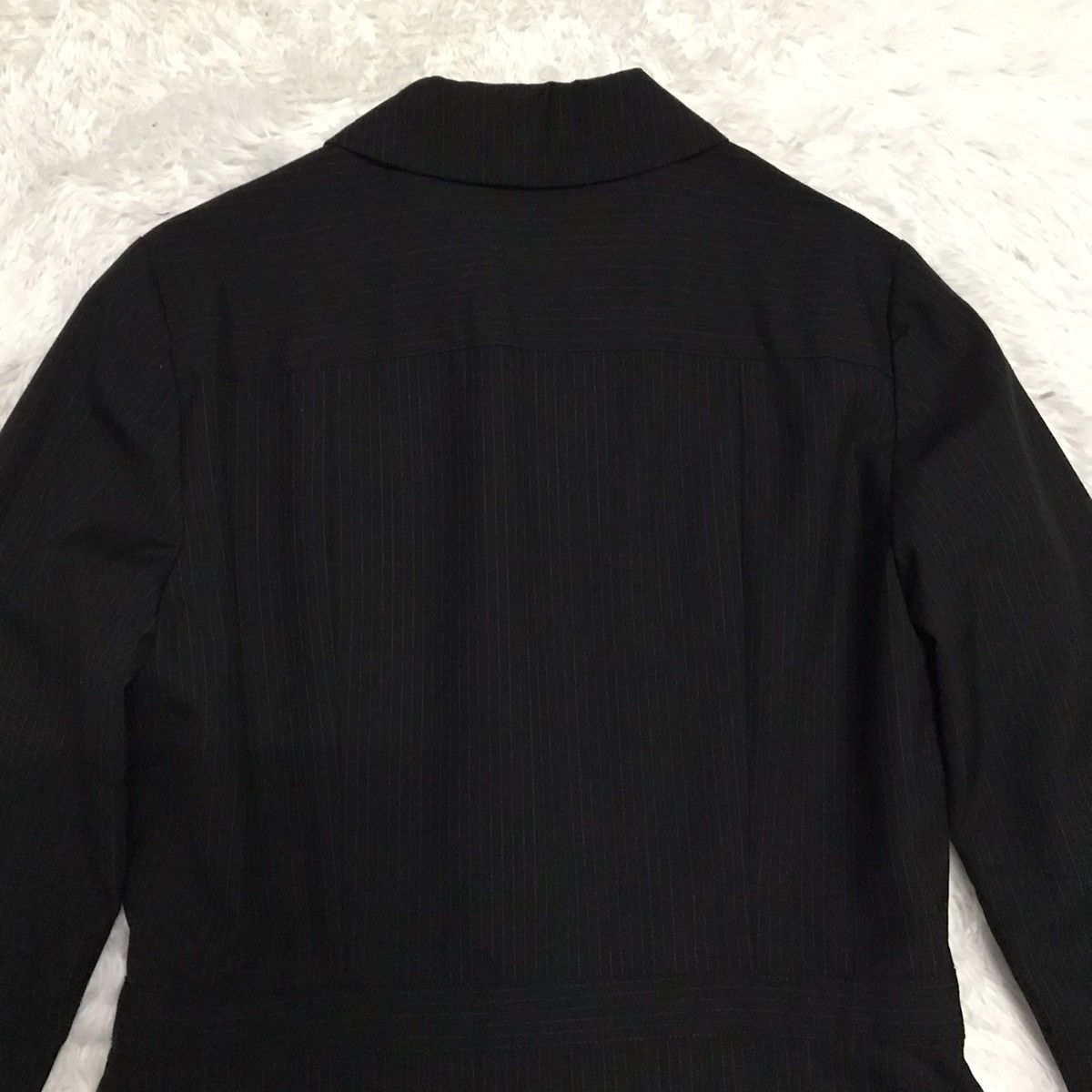 Issey Miyake Vtg IS Sunao Kuwahara Small Stripes Long Women Jacket Coat Size ONE SIZE - 10 Thumbnail