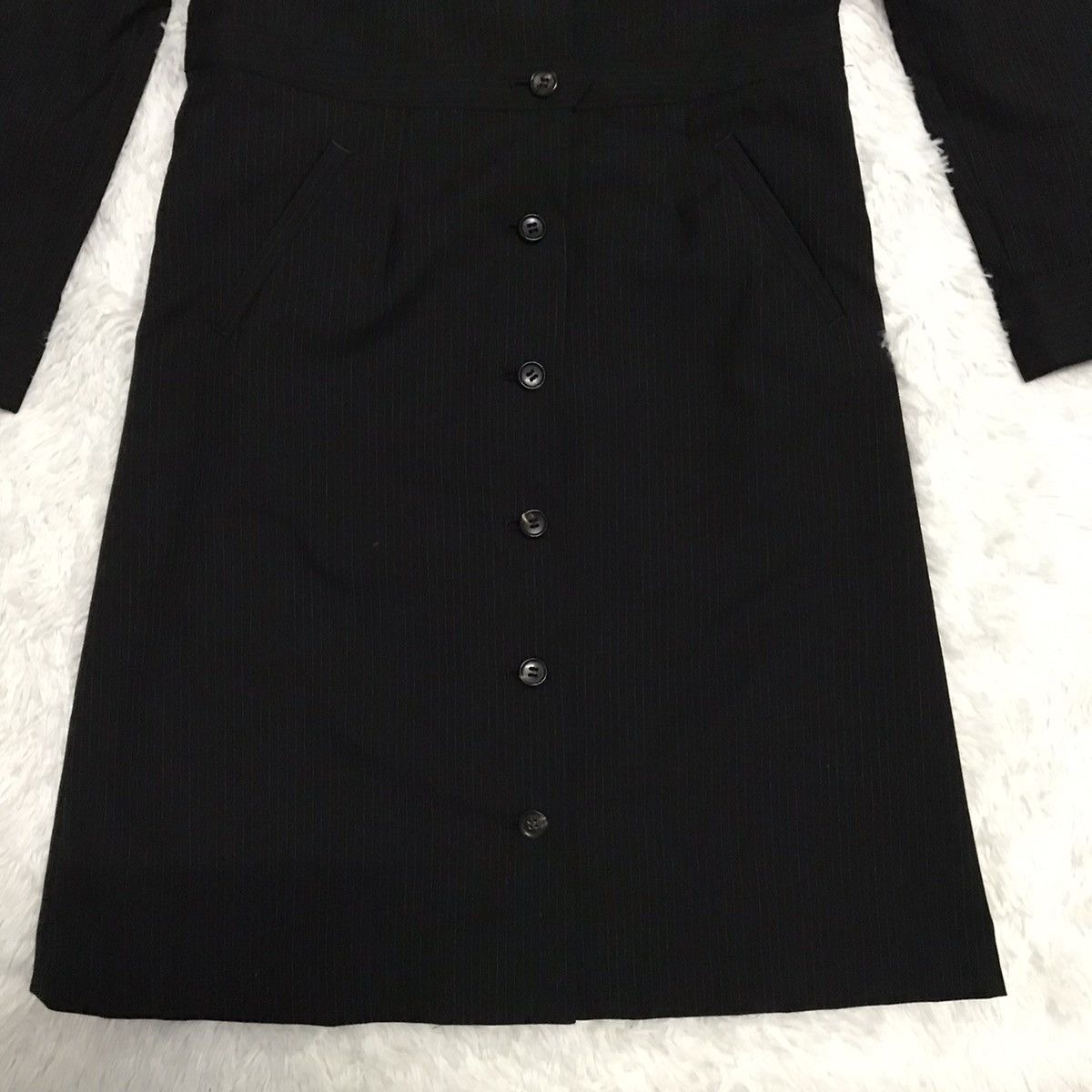 Issey Miyake Vtg IS Sunao Kuwahara Small Stripes Long Women Jacket Coat Size ONE SIZE - 3 Thumbnail