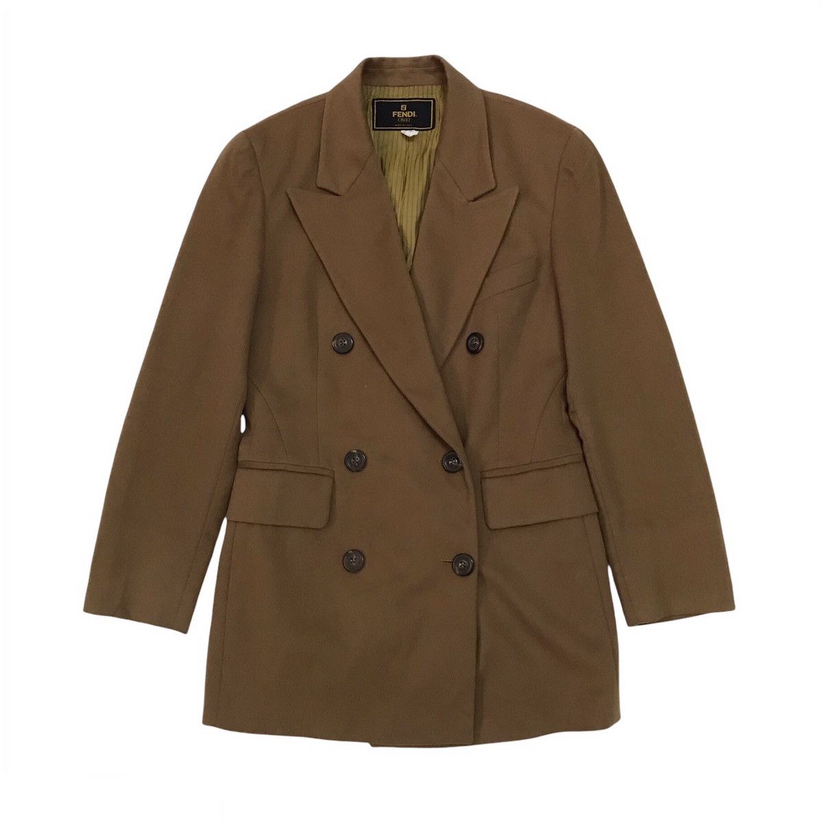 image of Fendi Wool & Cashmere Women Double Breast Jacket Coat, Men's (Size Medium)