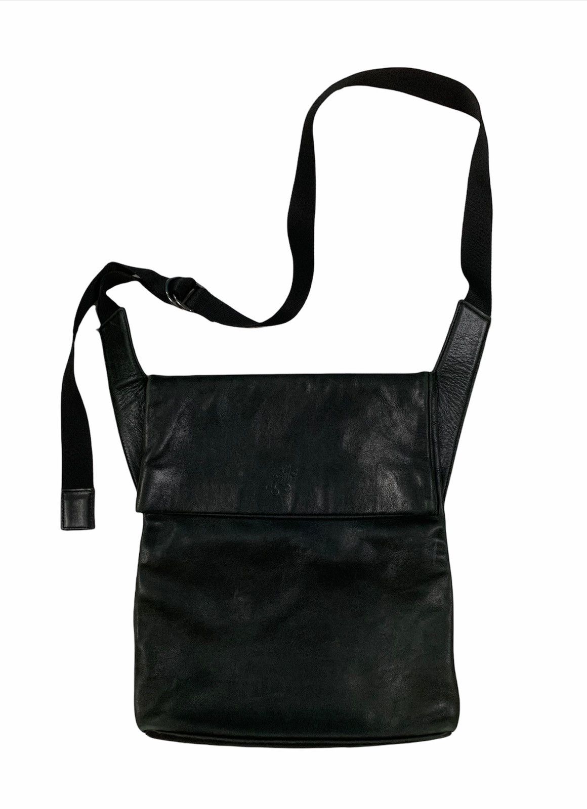 Agnes B. Paris Leather Crossbody Sling Bag in Black, Men's