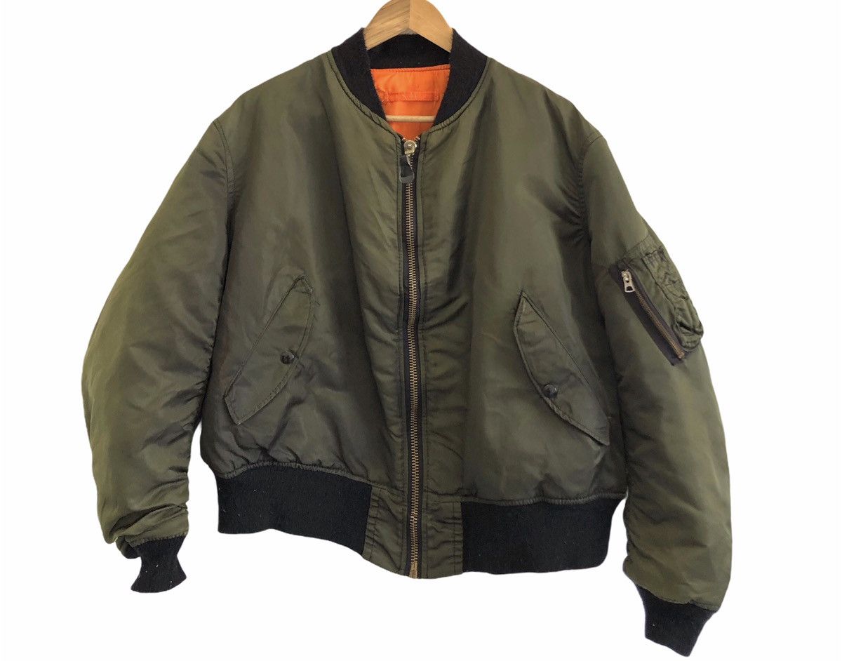 Alpha Industries VINTAGE MA-1 Alpha Industries Flying Military Bomber Jacket Size US XL / EU 56 / 4 - 2 Thumbnail