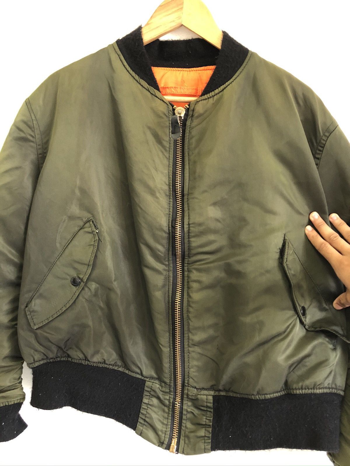 Alpha Industries VINTAGE MA-1 Alpha Industries Flying Military Bomber Jacket Size US XL / EU 56 / 4 - 8 Thumbnail