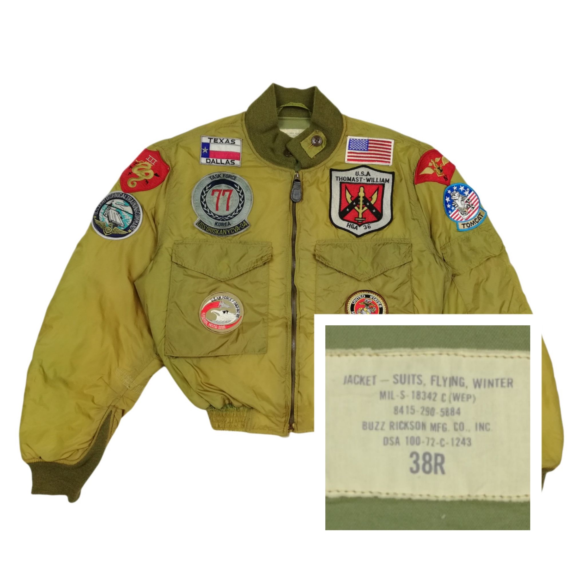 🔥GRAIL G-8 WEP USA Thomast William HGA 36 ✈️ Flight Jacket