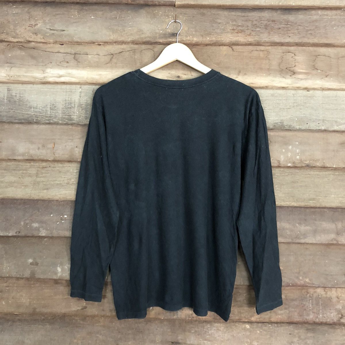 Issey Miyake DL Issey Miyake IS big logo Black Long Sleeve Tshirt #3881 Size US M / EU 48-50 / 2 - 13 Thumbnail