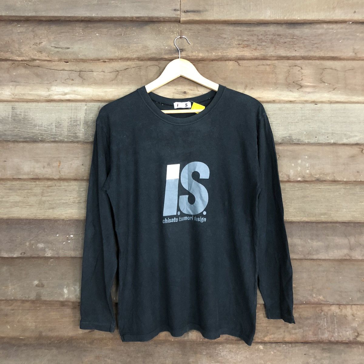 DL Issey Miyake IS big logo Black Long Sleeve Tshirt #3881