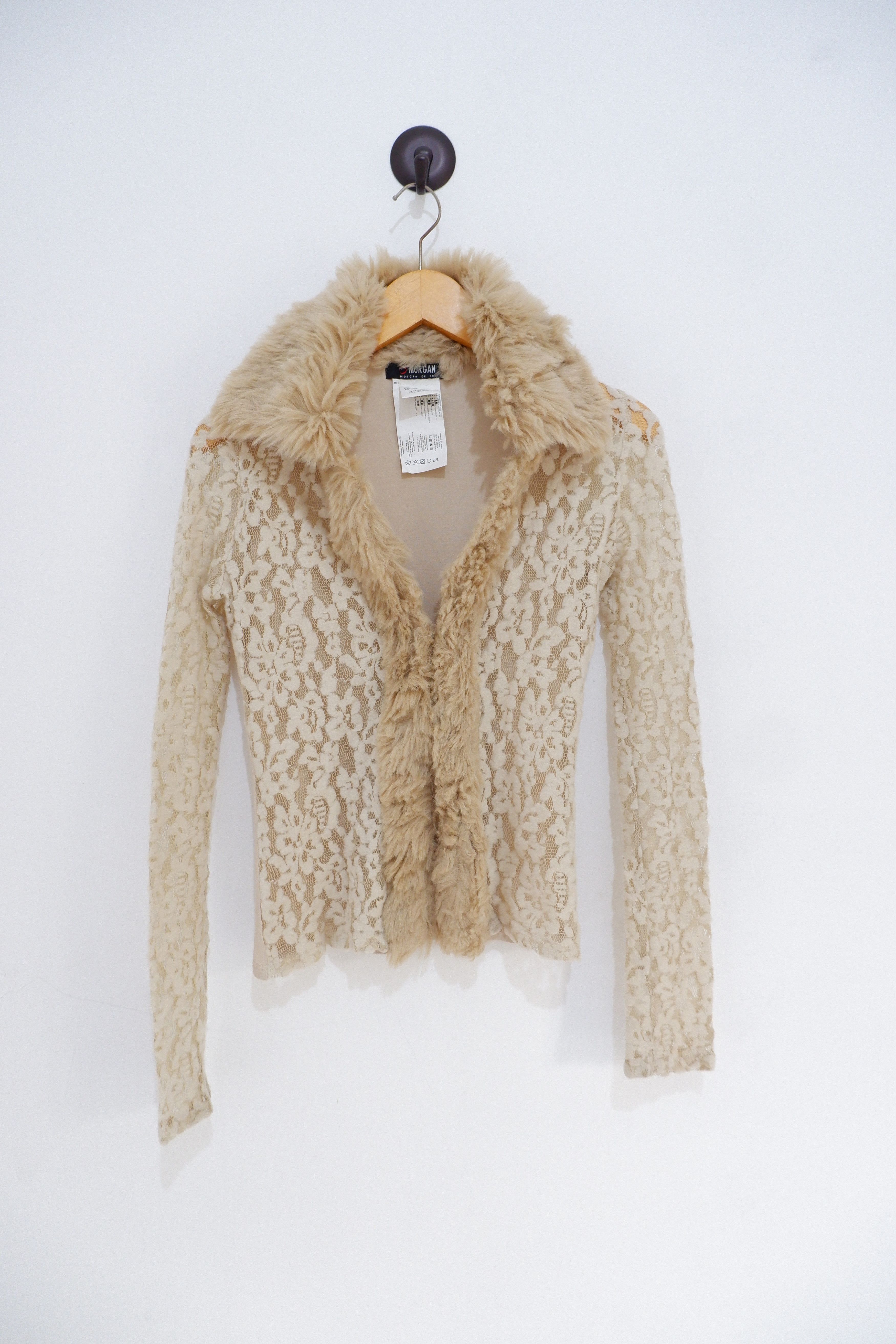 Morgan Homme Vintage 2003 Morgan De Toi Fur Neck Barocade Cardigan Size S / US 4 / IT 40 - 4 Thumbnail