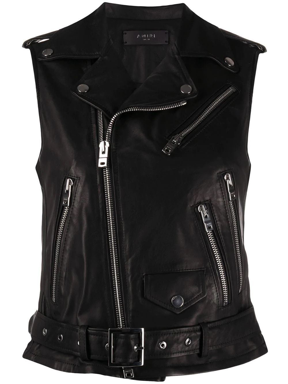 Amiri $3200 AMIRI Black Fringed Women's Biker Leather Vest Size M / US 6-8 / IT 42-44 - 3 Thumbnail