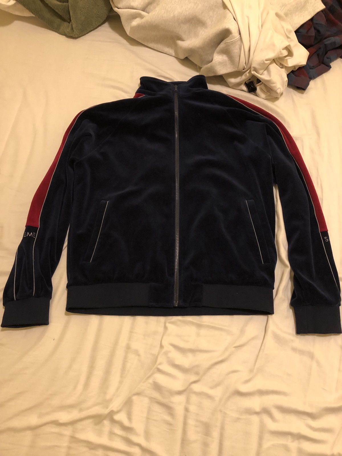 Supreme Velour Track Jacket Slate