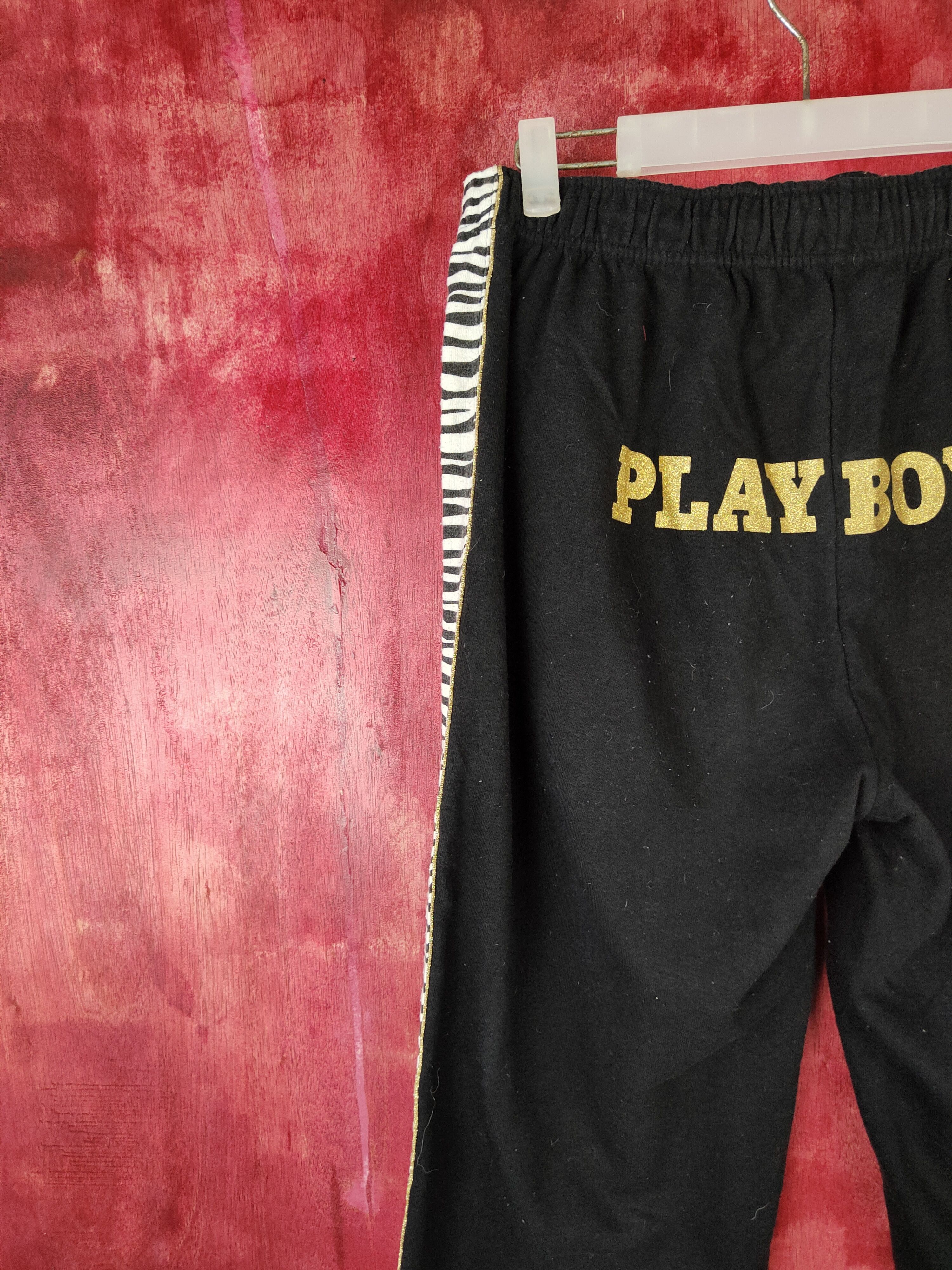 Playboy × Vintage Playboy Black jogger sweatpants Pants #S564 Size US 31 - 3 Thumbnail