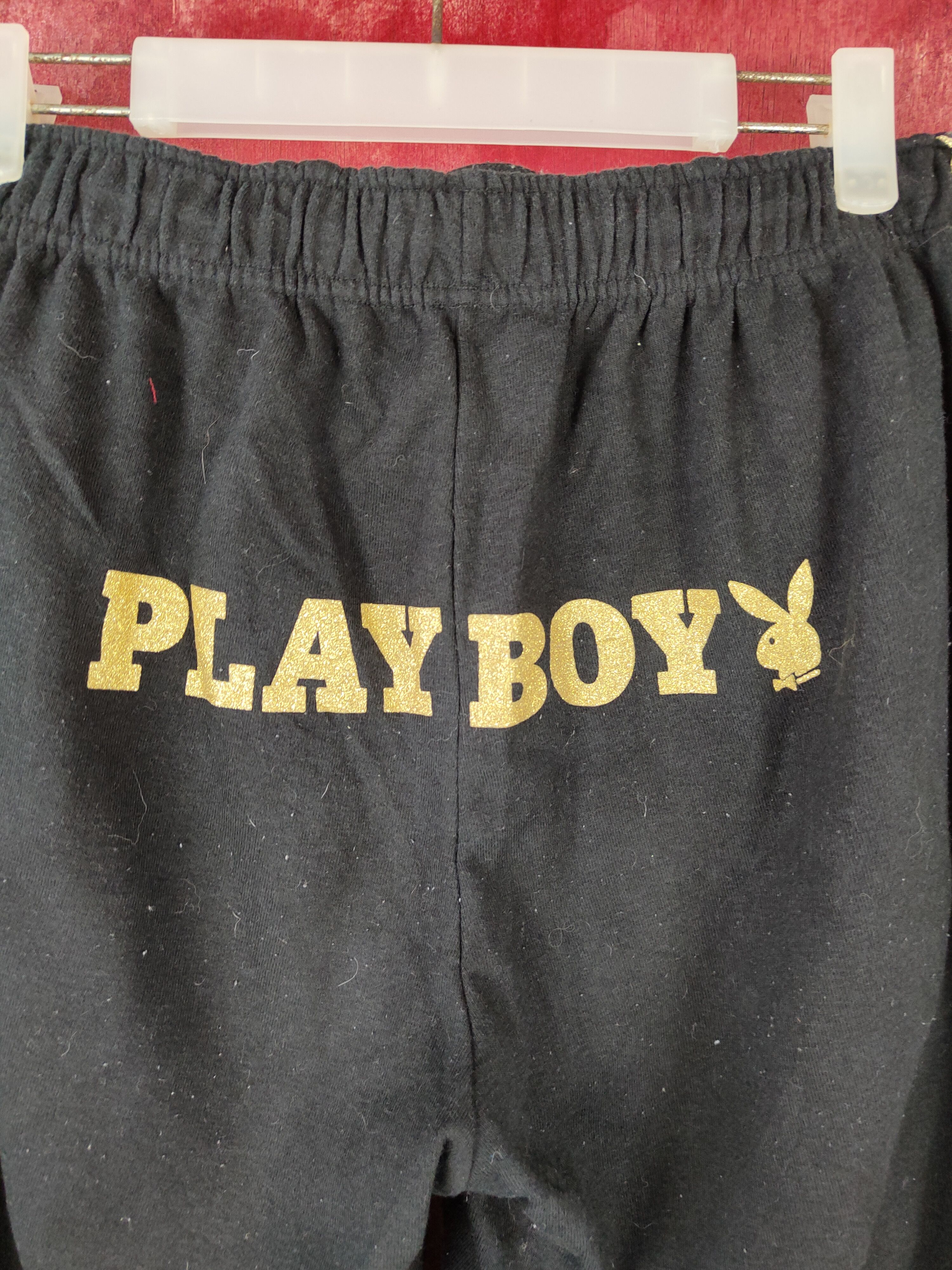 Playboy × Vintage Playboy Black jogger sweatpants Pants #S564 Size US 31 - 2 Thumbnail