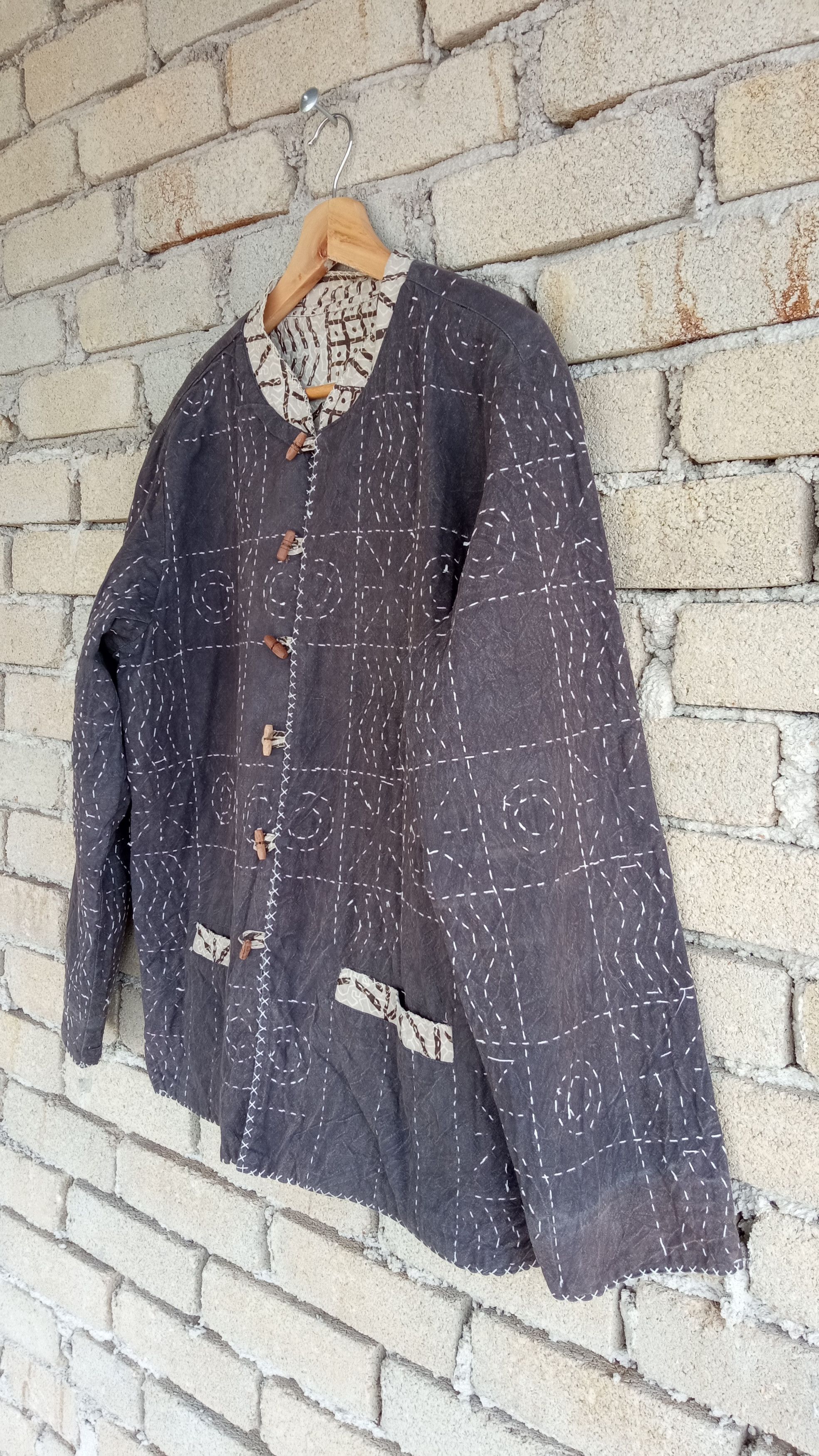 Japanese Brand × Vintage 🔥🔥Japanese Brand Sashiko Stitching Reversible Jacket Size US L / EU 52-54 / 3 - 3 Thumbnail