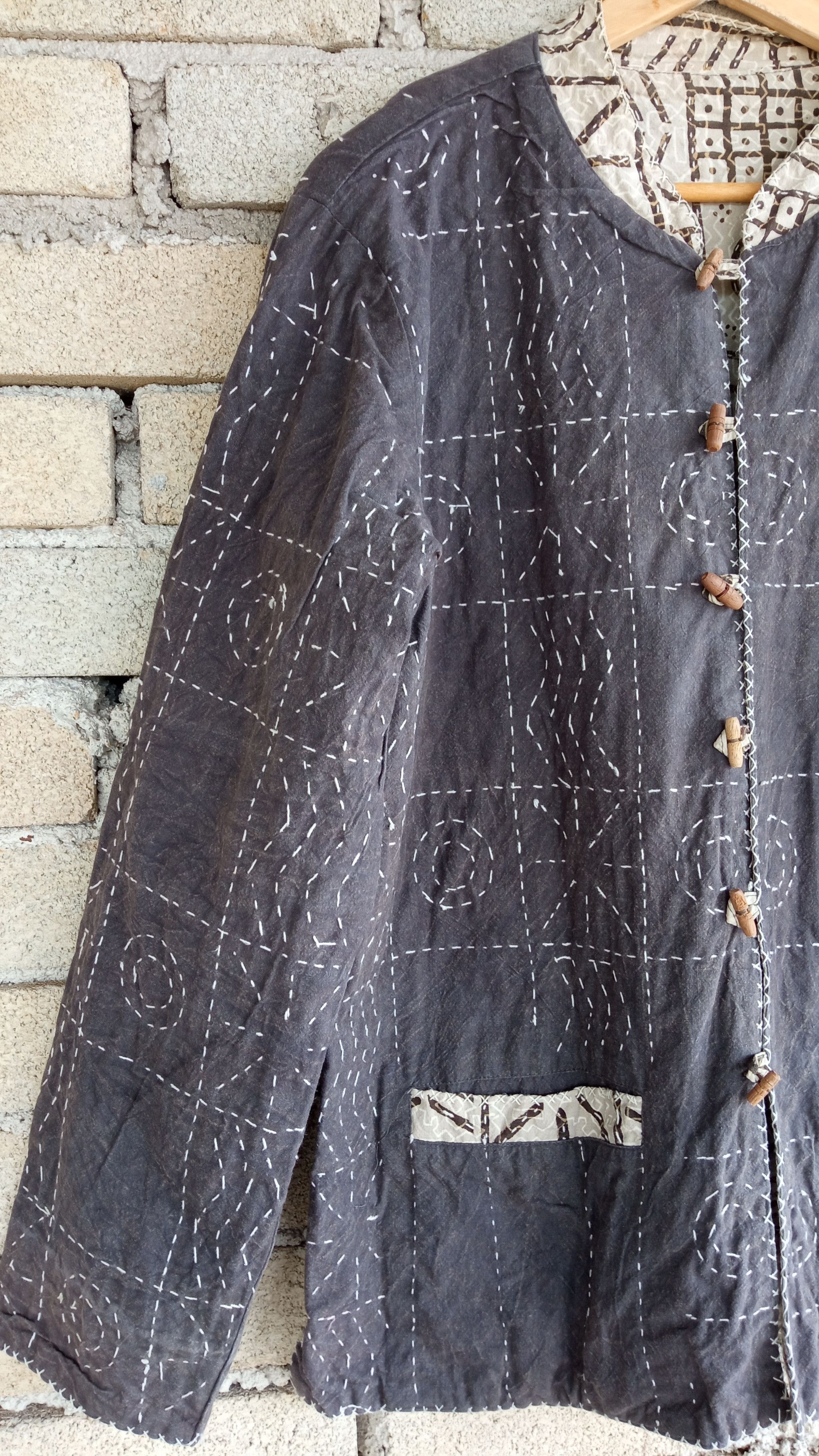 Japanese Brand × Vintage 🔥🔥Japanese Brand Sashiko Stitching Reversible Jacket Size US L / EU 52-54 / 3 - 6 Thumbnail