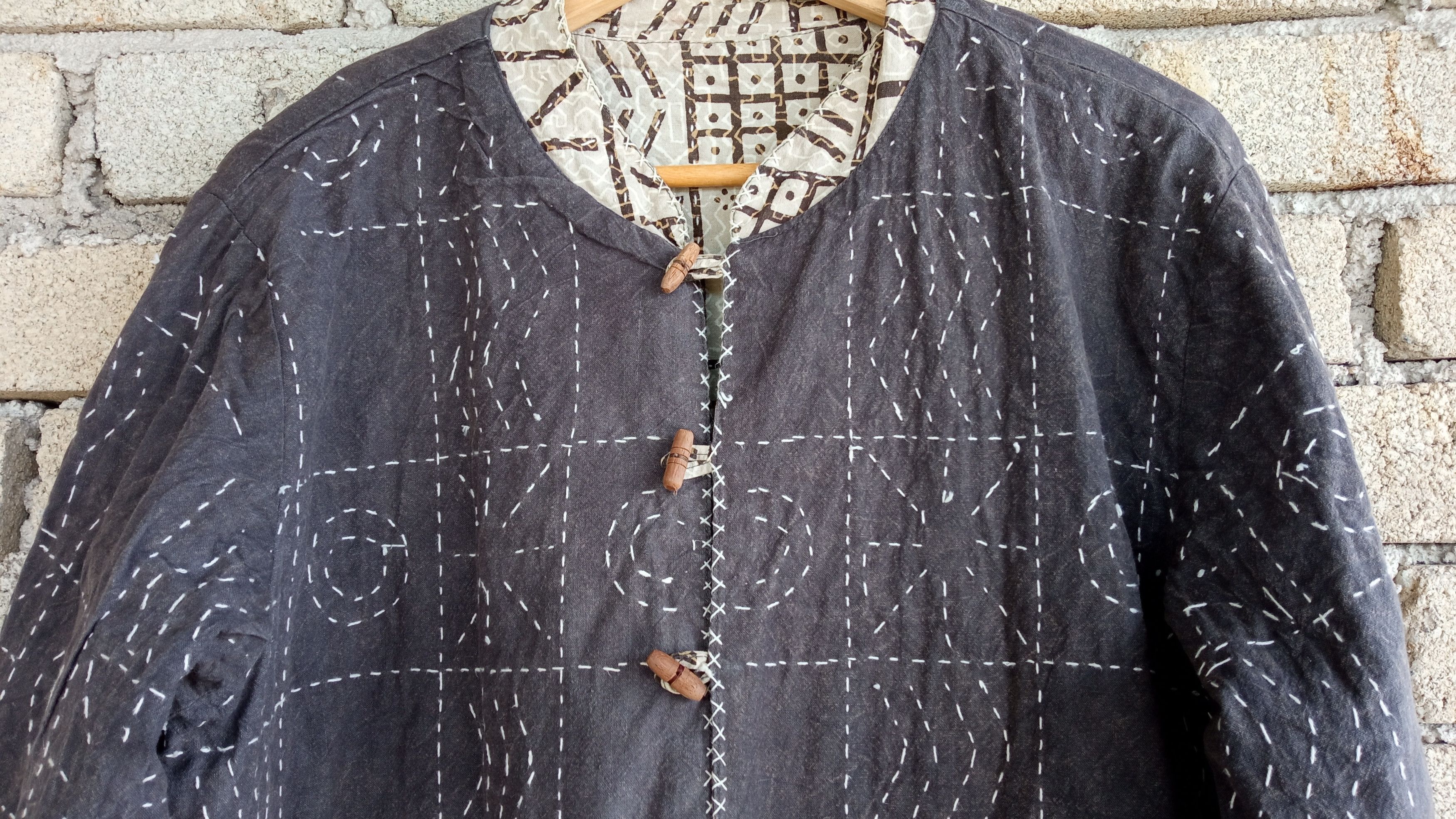 Japanese Brand × Vintage 🔥🔥Japanese Brand Sashiko Stitching Reversible Jacket Size US L / EU 52-54 / 3 - 5 Thumbnail