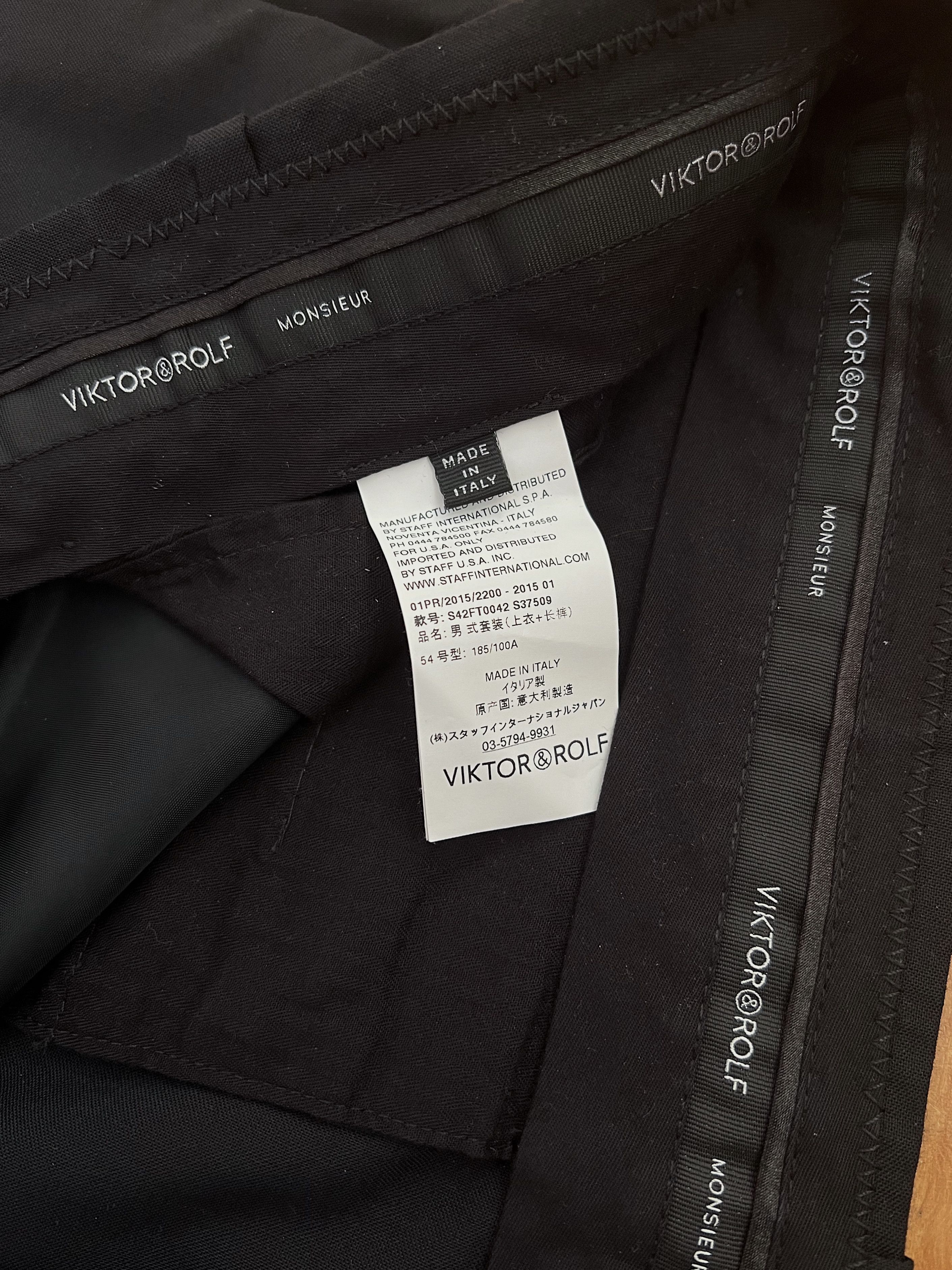 Viktor & Rolf Victor & Rolf Wool Black Men’s Trousers Size US 36 / EU 52 - 10 Thumbnail