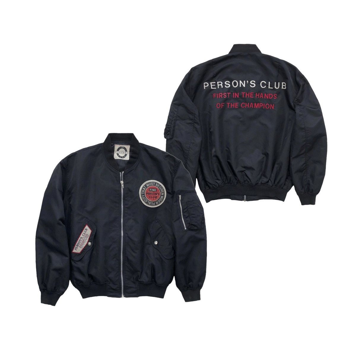 PERSON'S VTG 1988 Person Club MA-1 Bomber Jacket Embroidery Logo Size US L / EU 52-54 / 3 - 1 Thumbnail