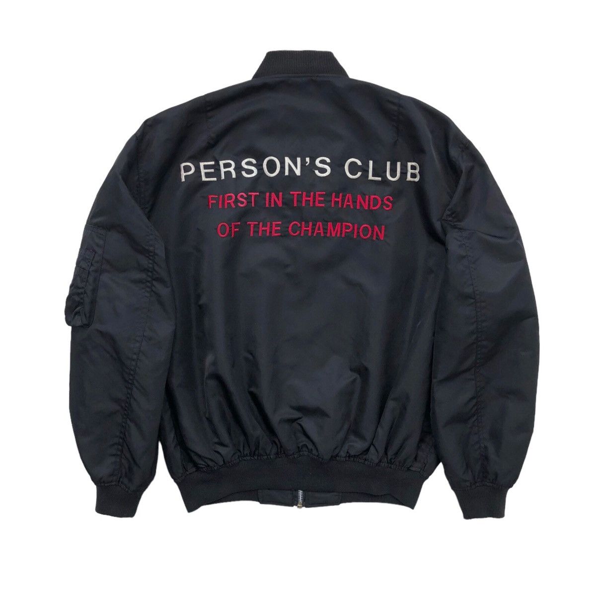 PERSON'S VTG 1988 Person Club MA-1 Bomber Jacket Embroidery Logo Size US L / EU 52-54 / 3 - 3 Thumbnail