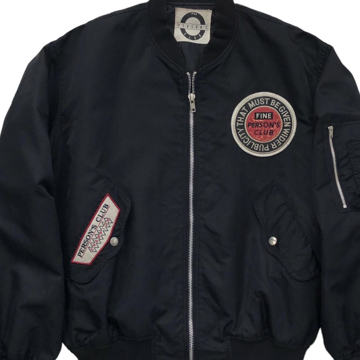 PERSON'S VTG 1988 Person Club MA-1 Bomber Jacket Embroidery Logo Size US L / EU 52-54 / 3 - 4 Thumbnail