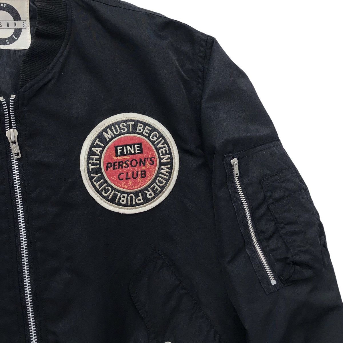 PERSON'S VTG 1988 Person Club MA-1 Bomber Jacket Embroidery Logo Size US L / EU 52-54 / 3 - 8 Thumbnail