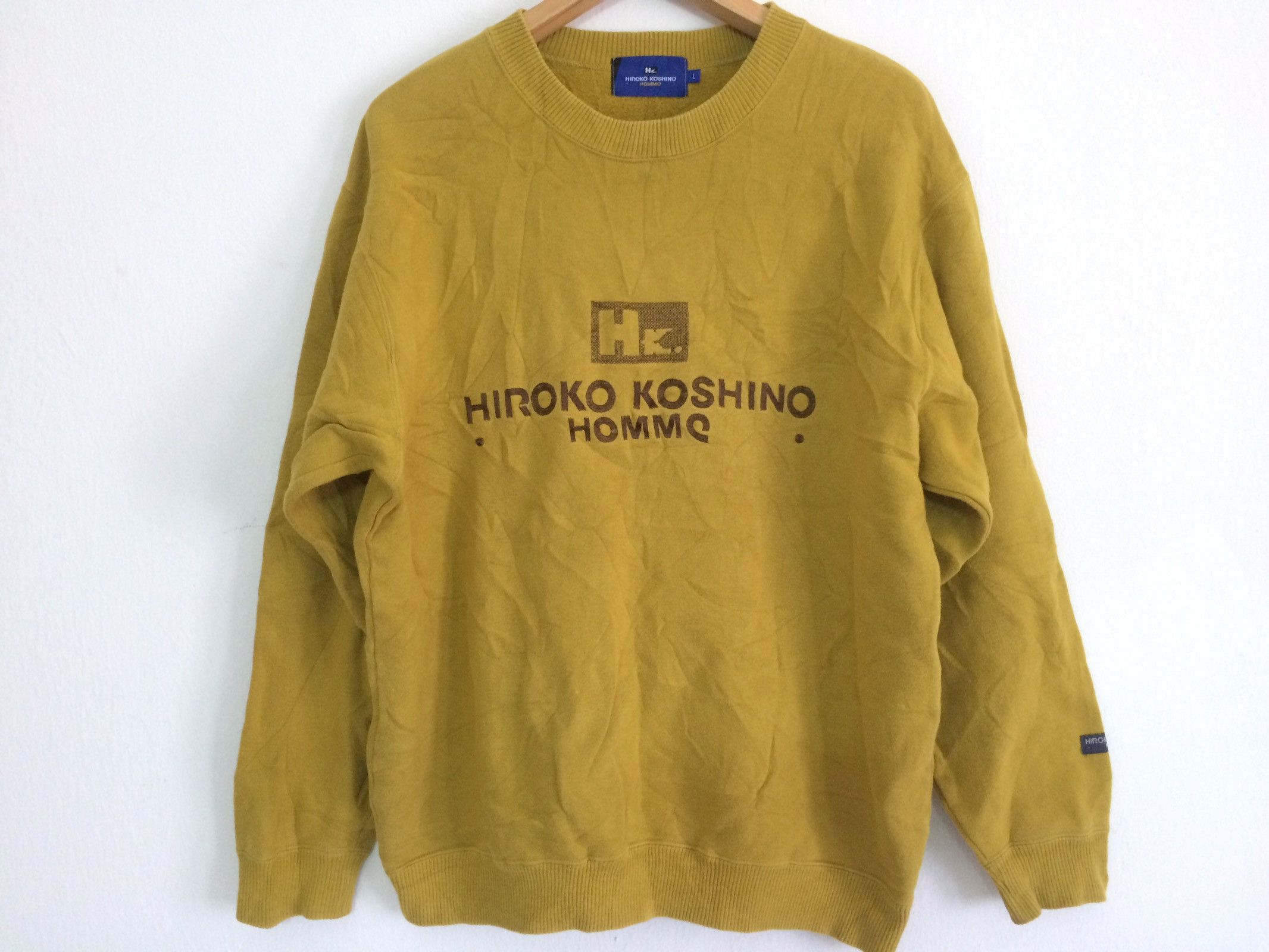 Hiroko Koshino Homme × Japanese Brand × Vintage 🔥🔥Vintage Hiroko Koshino Homme Spellout Logo Sweatshirt Size US L / EU 52-54 / 3 - 7 Thumbnail