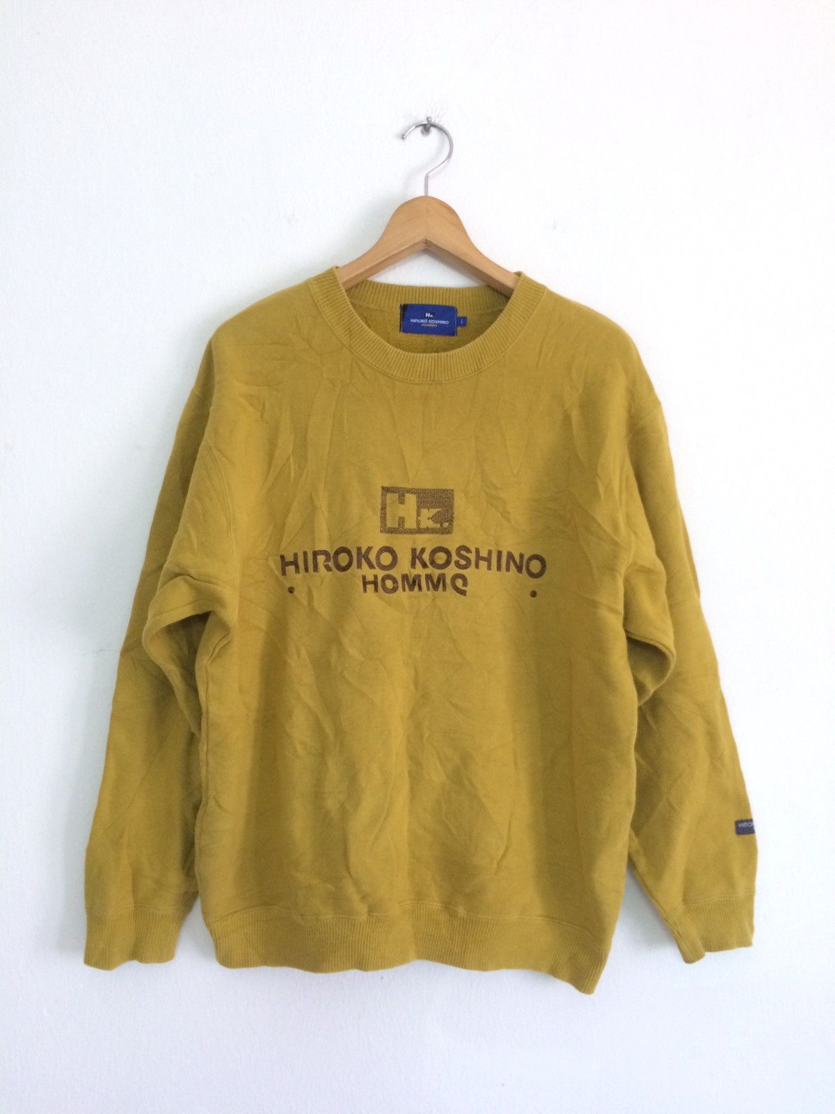 Hiroko Koshino Homme × Japanese Brand × Vintage 🔥🔥Vintage Hiroko Koshino Homme Spellout Logo Sweatshirt Size US L / EU 52-54 / 3 - 1 Thumbnail