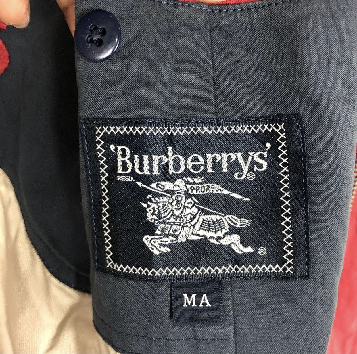 Burberry RARE!! Design!! Vintage Burberry Jacket Big Spellout Logo Size US L / EU 52-54 / 3 - 8 Thumbnail