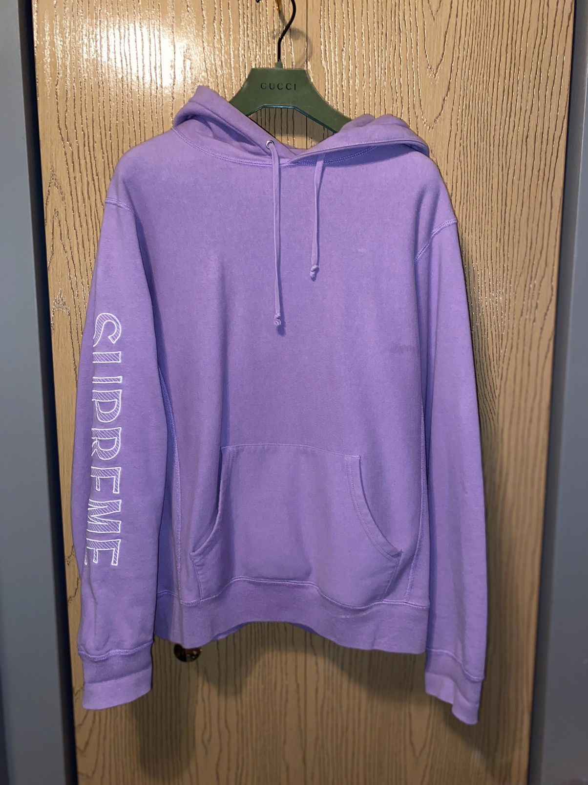 Supreme Supreme Lavender Arm Logo Hoodie Sz M Size US M / EU 48-50 / 2 - 1 Thumbnail