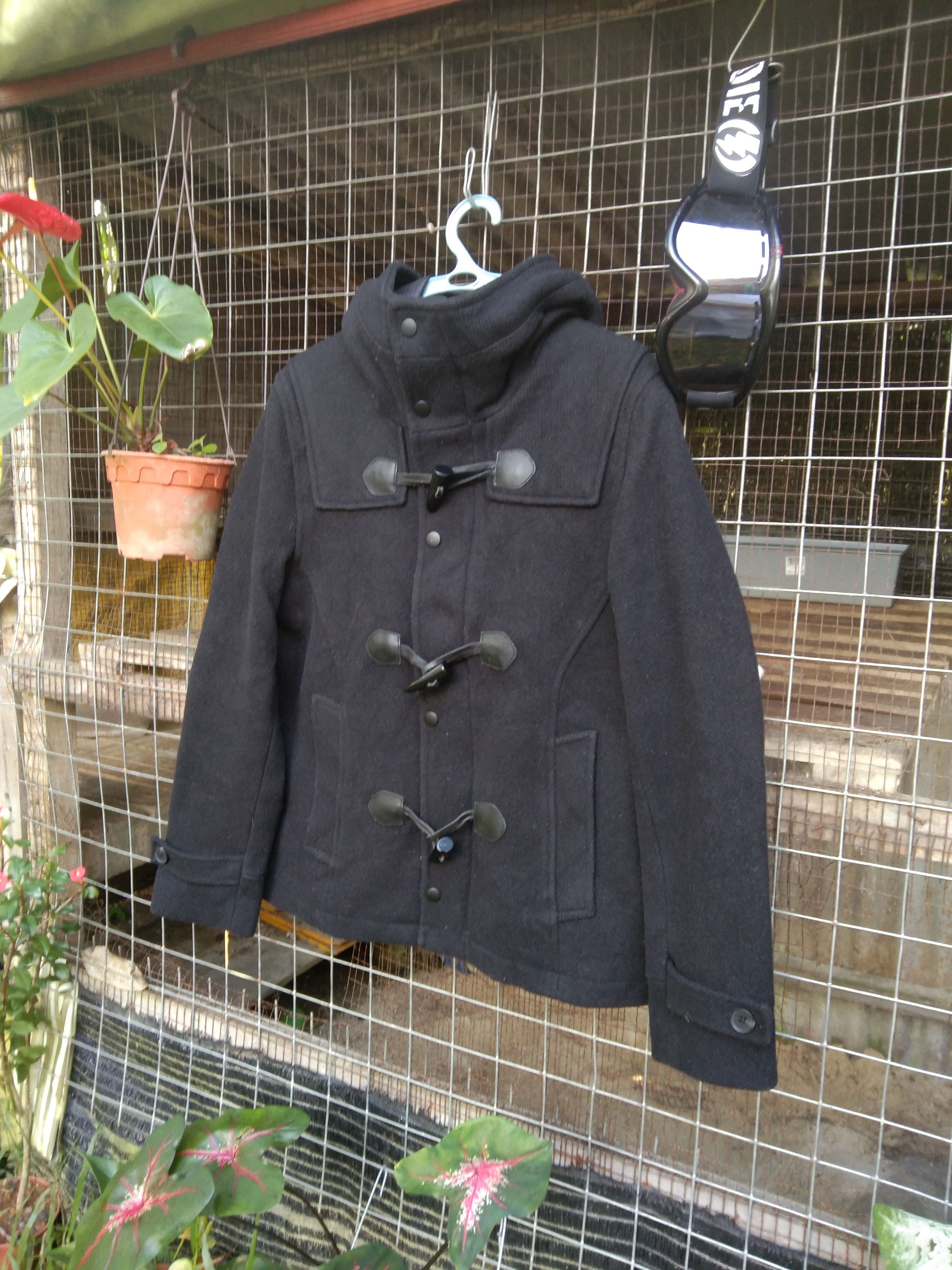 image of Hare Winter Wool Blend Duffle Coat in Black, Men's (Size Small)
