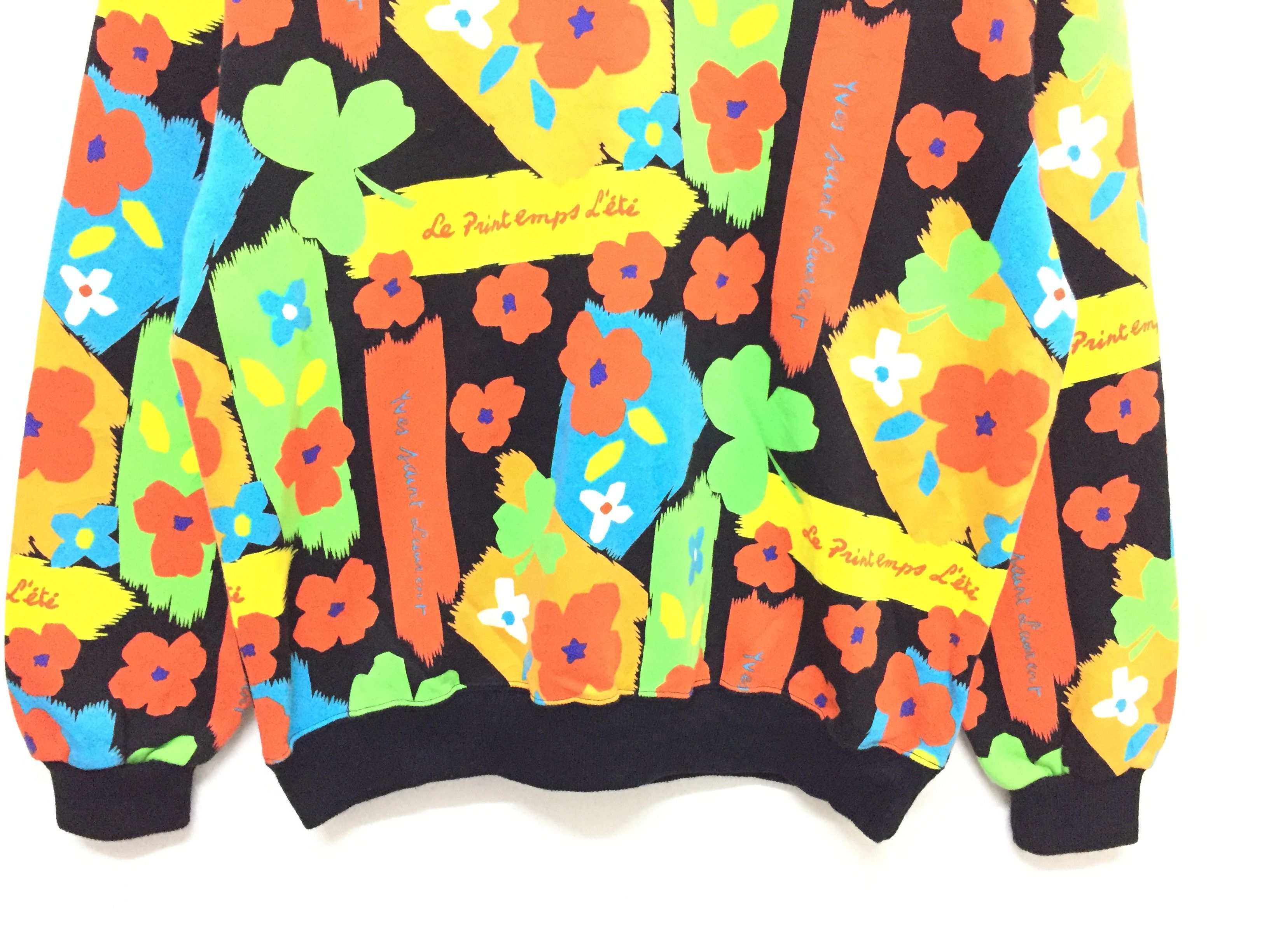 Yves Saint Laurent 90's YSL Floral multicolor sweatshirt Size M / US 6-8 / IT 42-44 - 4 Thumbnail