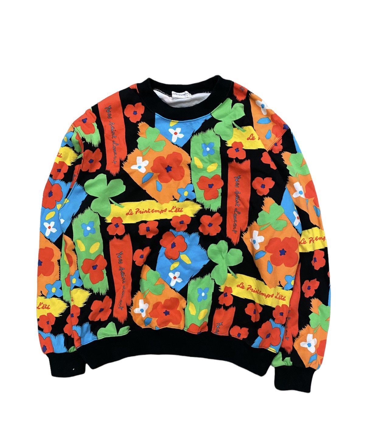 Yves Saint Laurent 90's YSL Floral multicolor sweatshirt Size M / US 6-8 / IT 42-44 - 1 Thumbnail