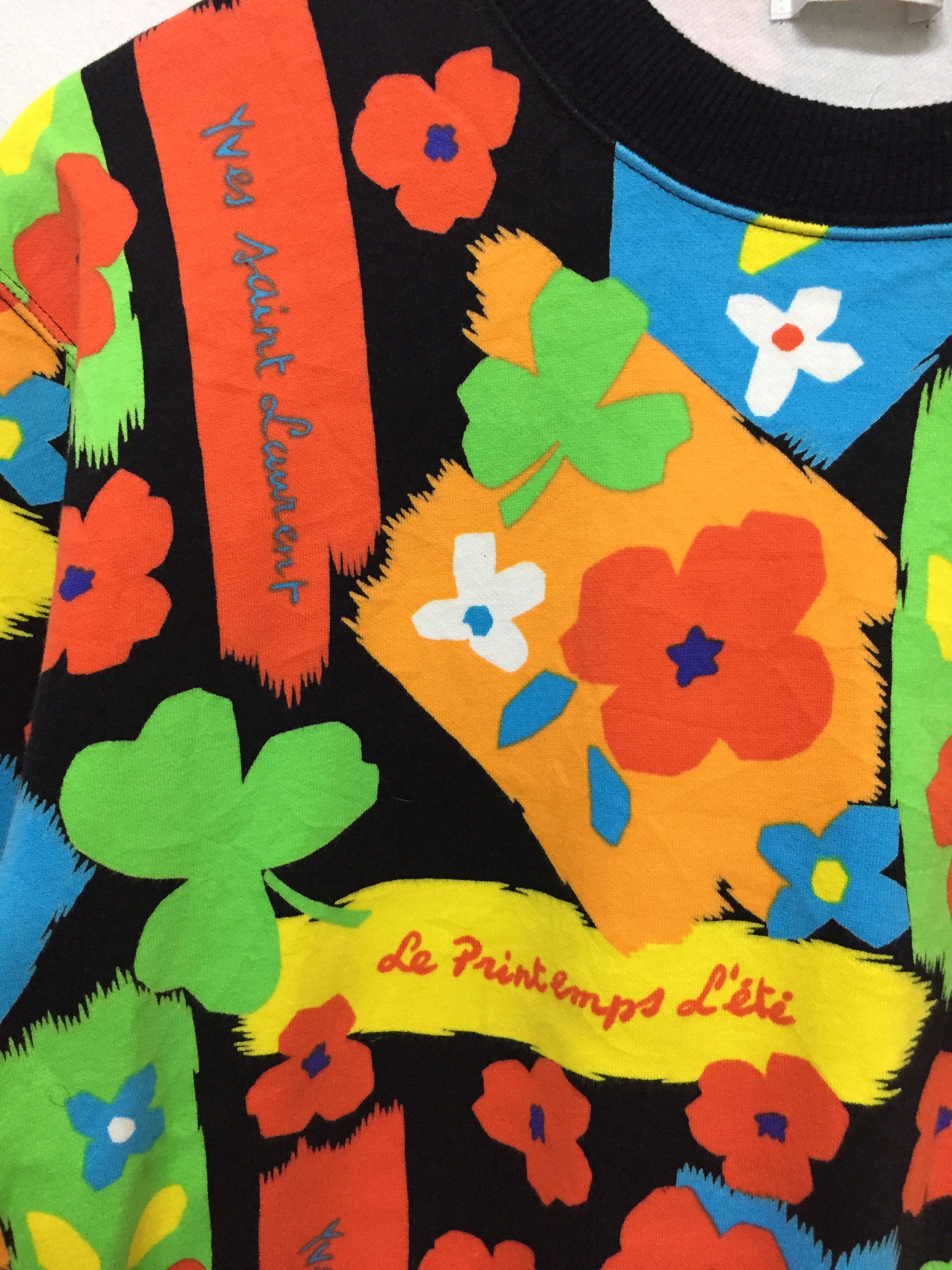 Yves Saint Laurent 90's YSL Floral multicolor sweatshirt Size M / US 6-8 / IT 42-44 - 6 Thumbnail