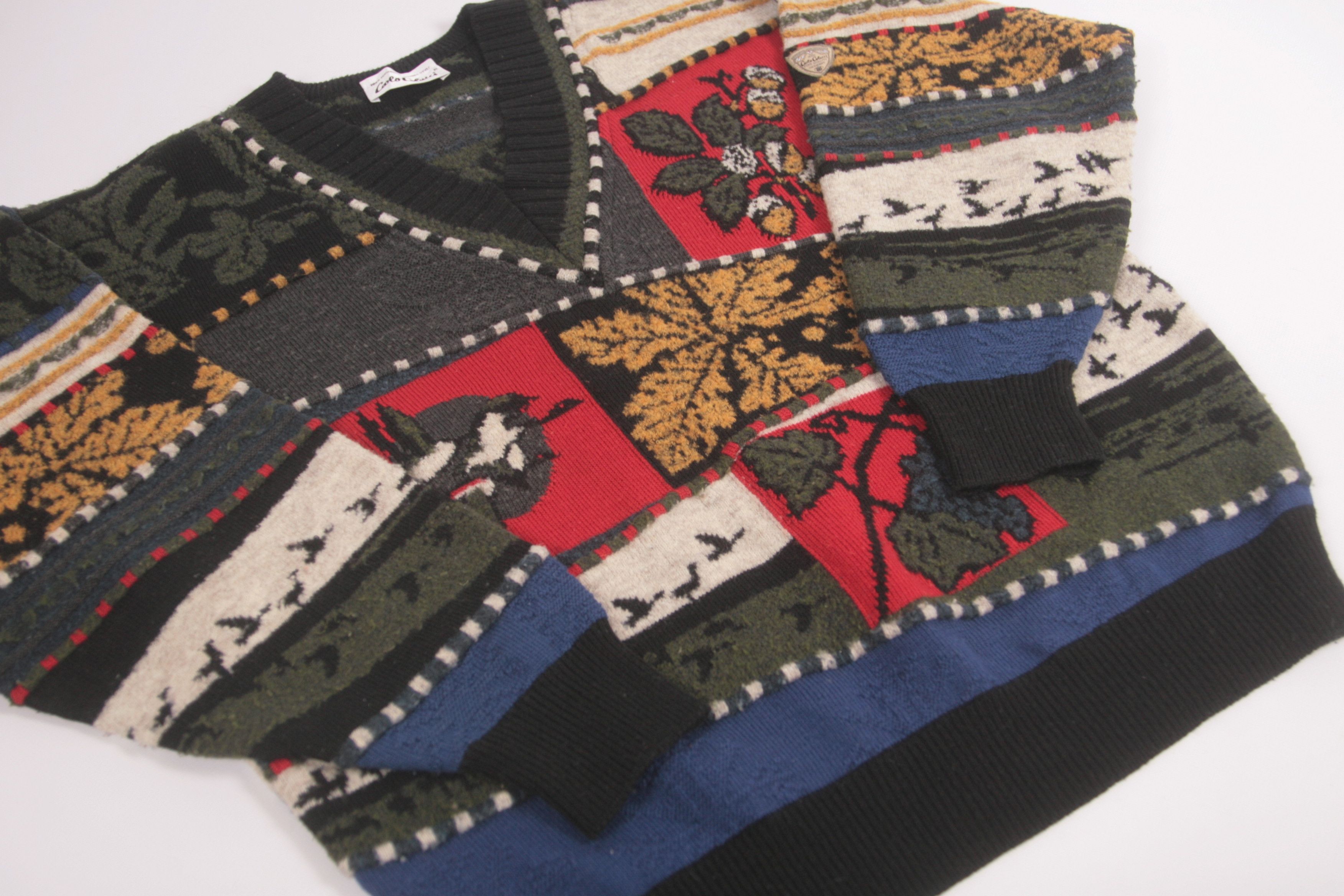 Carlo Colucci Rare Carlo Colucci Abstract Art Knitted V-neck Sweater Size US M / EU 48-50 / 2 - 4 Thumbnail